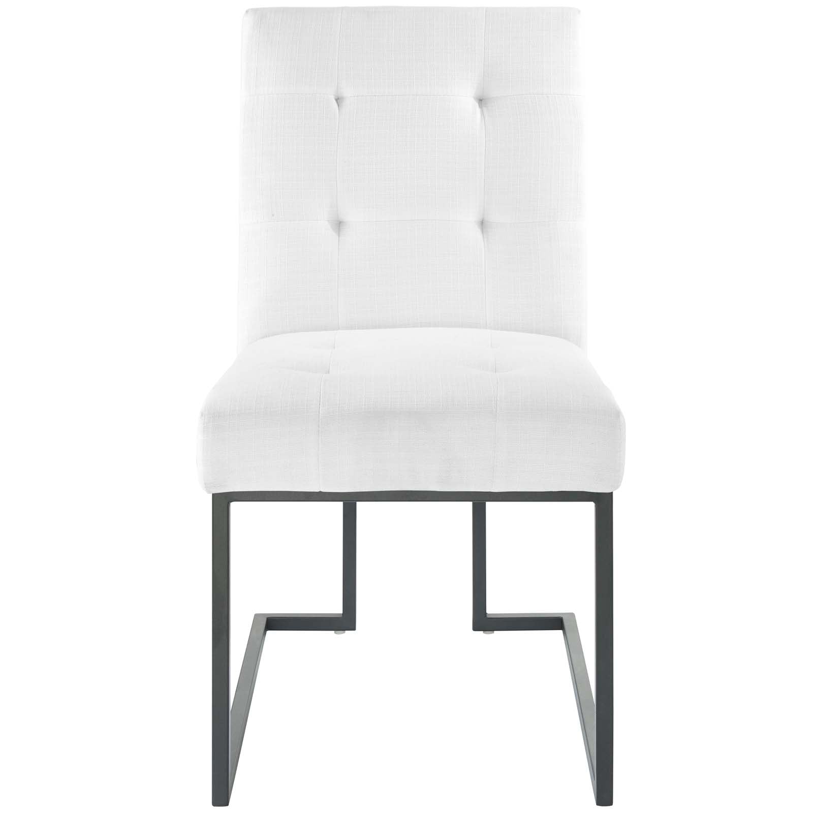 Modway Privy Black Stainless Steel Upholstered Fabric Dining Chair | Dining Chairs | Modishstore-18