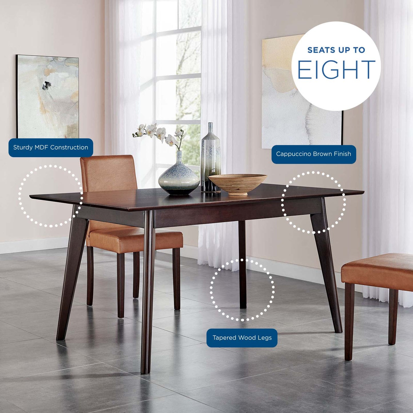 Modway Oracle 59" Rectangle Dining Table | Dining Tables | Modishstore-6