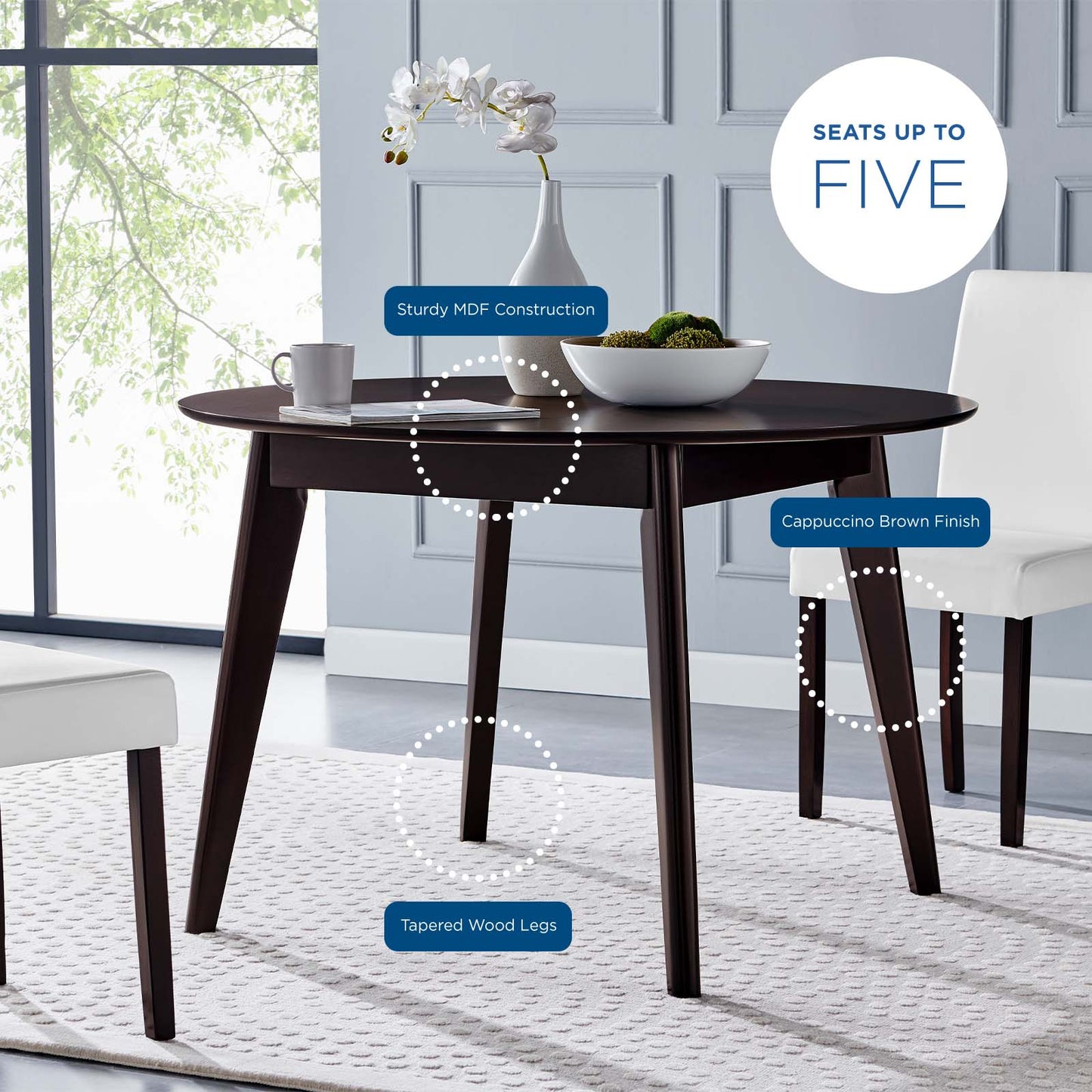 Modway Vision 45" Round Dining Table | Dining Tables | Modishstore-5