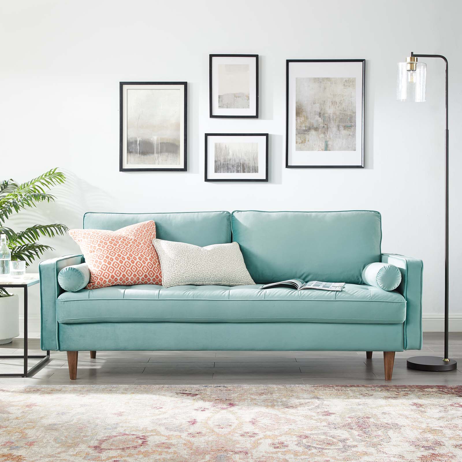Modway Valour Performance Velvet Sofa | Sofas | Modishstore-31