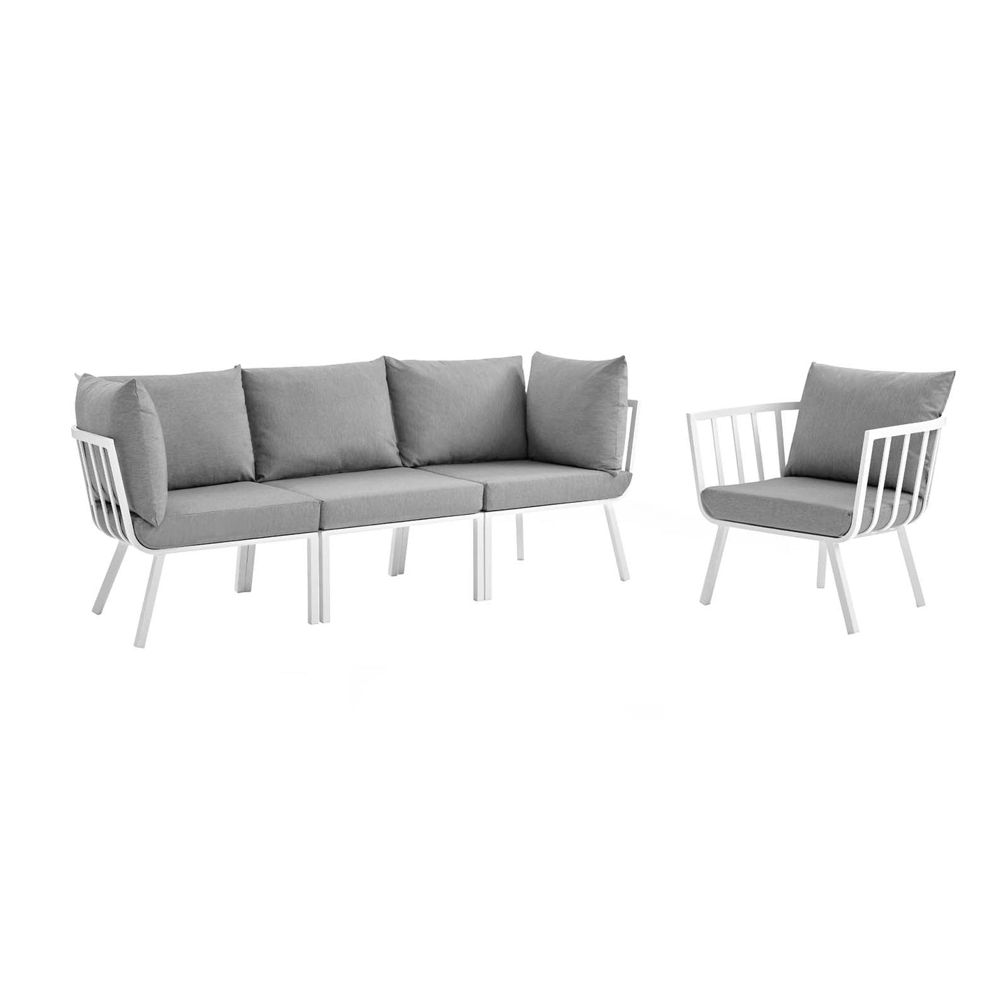 Modway Riverside 4 Piece Outdoor Patio Aluminum Set | Outdoor Sofas, Loveseats & Sectionals | Modishstore-7