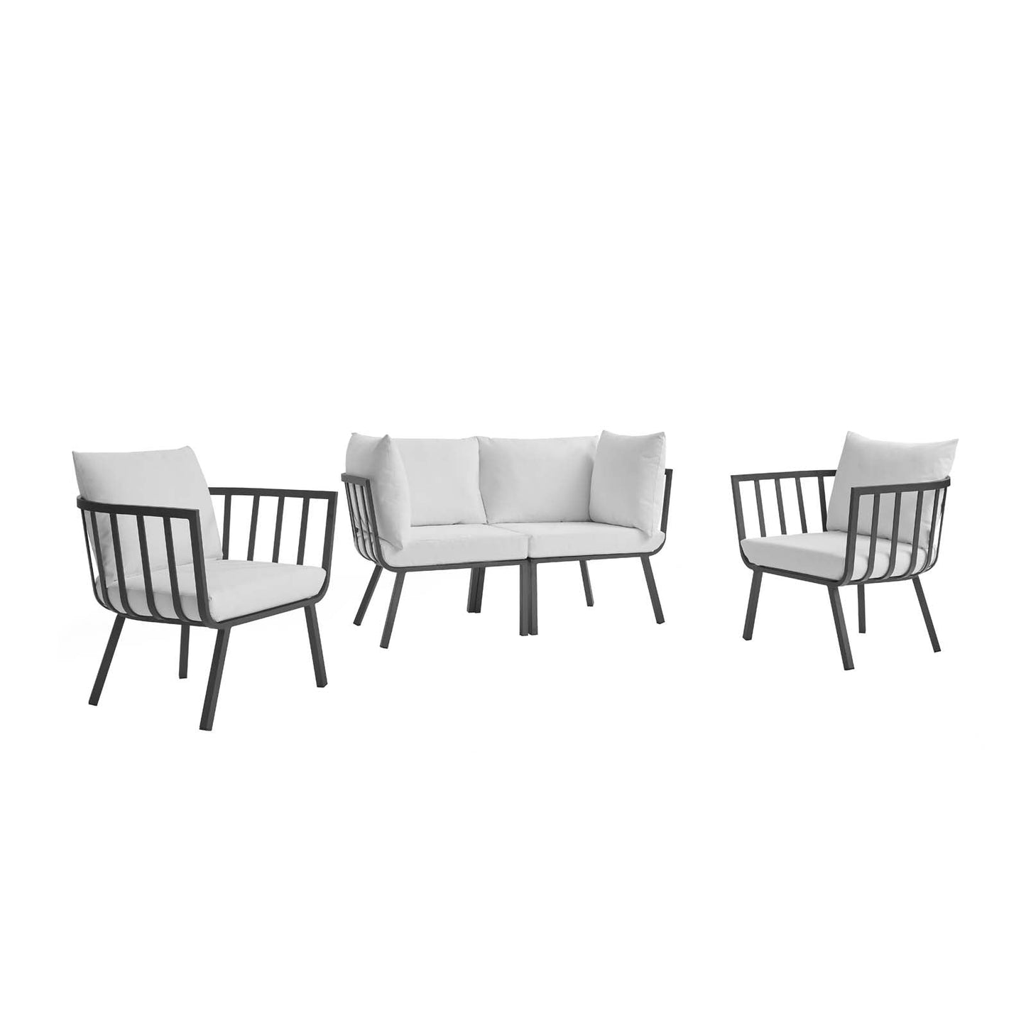 Modway Riverside 4 Piece Outdoor Patio Aluminum Set | Outdoor Sofas, Loveseats & Sectionals | Modishstore-4