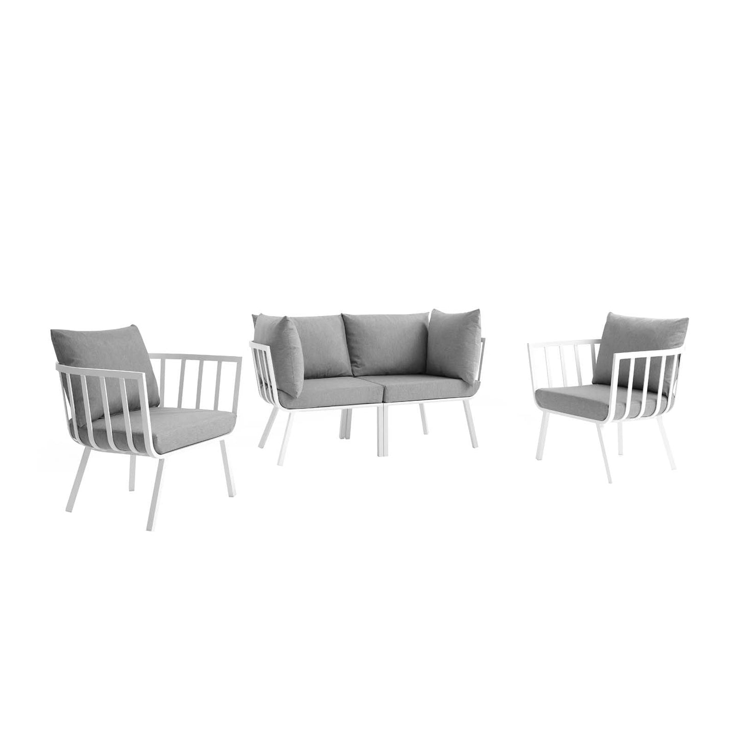 Modway Riverside 4 Piece Outdoor Patio Aluminum Set | Outdoor Sofas, Loveseats & Sectionals | Modishstore-7