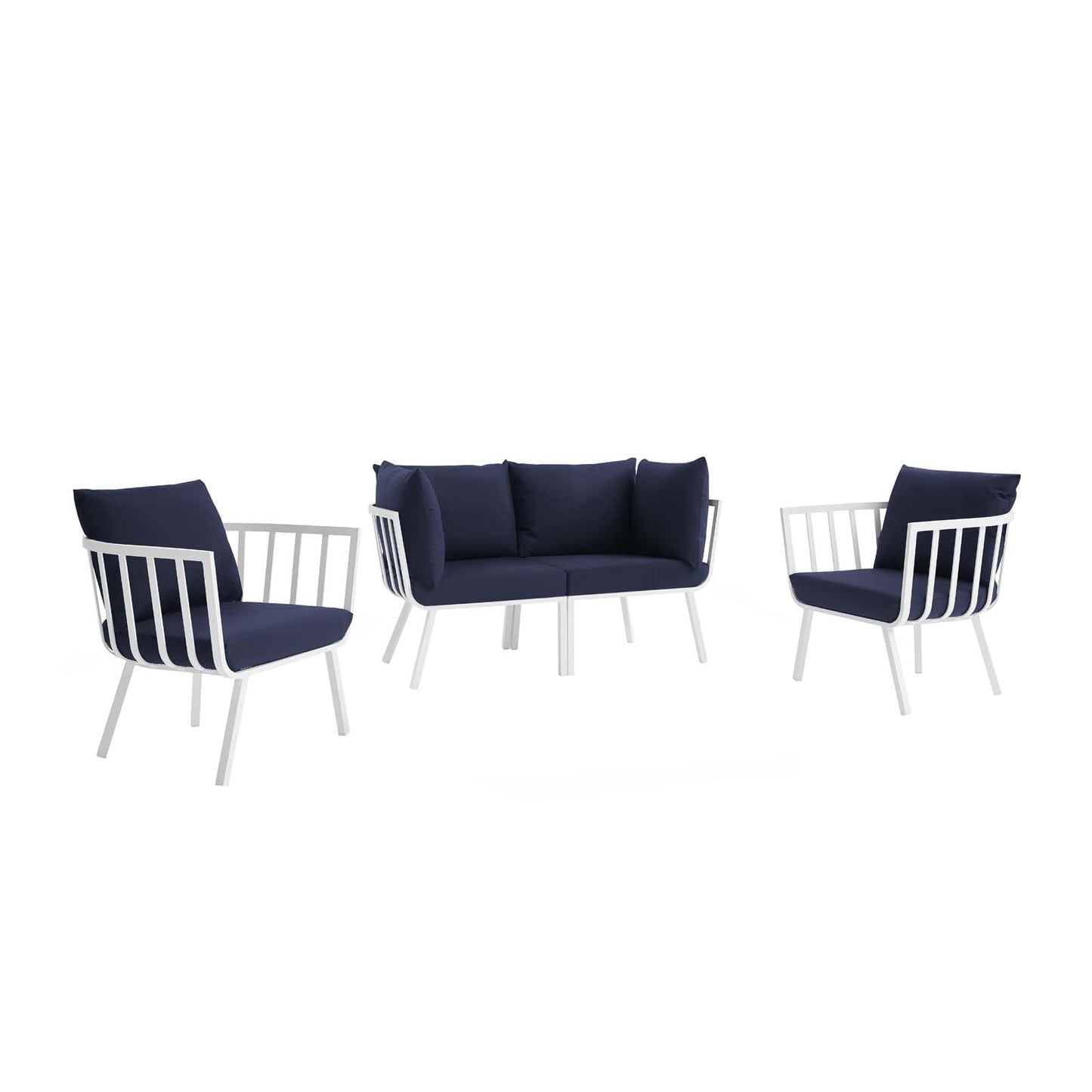 Modway Riverside 4 Piece Outdoor Patio Aluminum Set | Outdoor Sofas, Loveseats & Sectionals | Modishstore-10