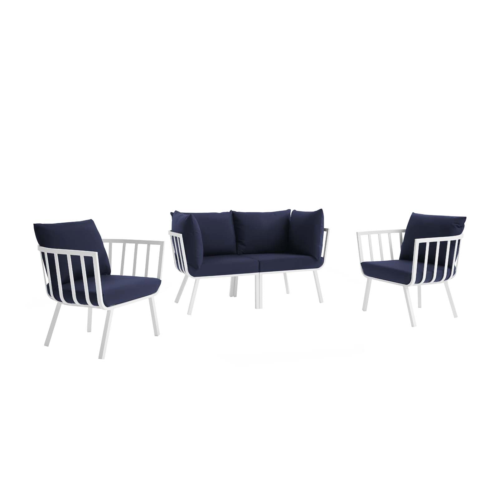 Modway Riverside 4 Piece Outdoor Patio Aluminum Set | Outdoor Sofas, Loveseats & Sectionals | Modishstore-10