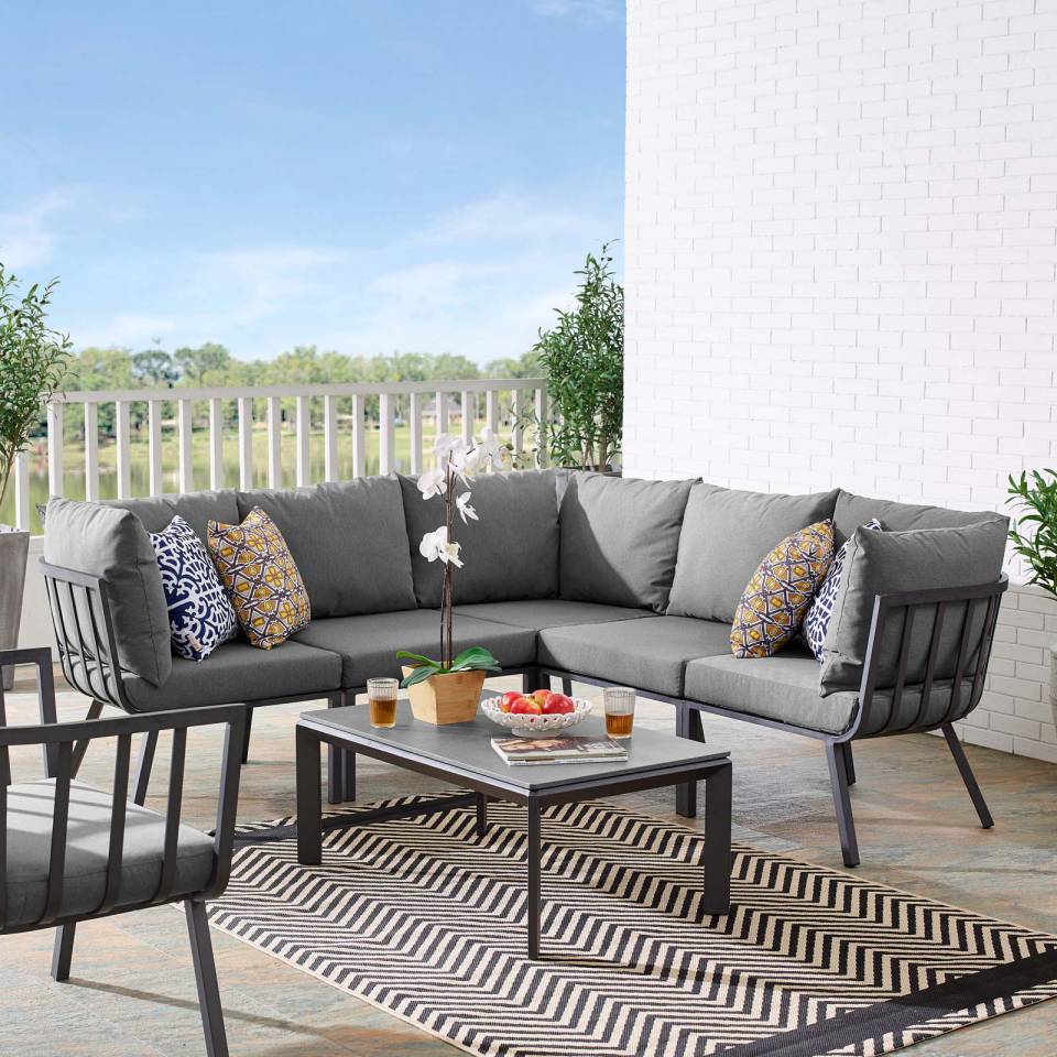 Modway Riverside 6 Piece Outdoor Patio Aluminum Set |  | Modishstore