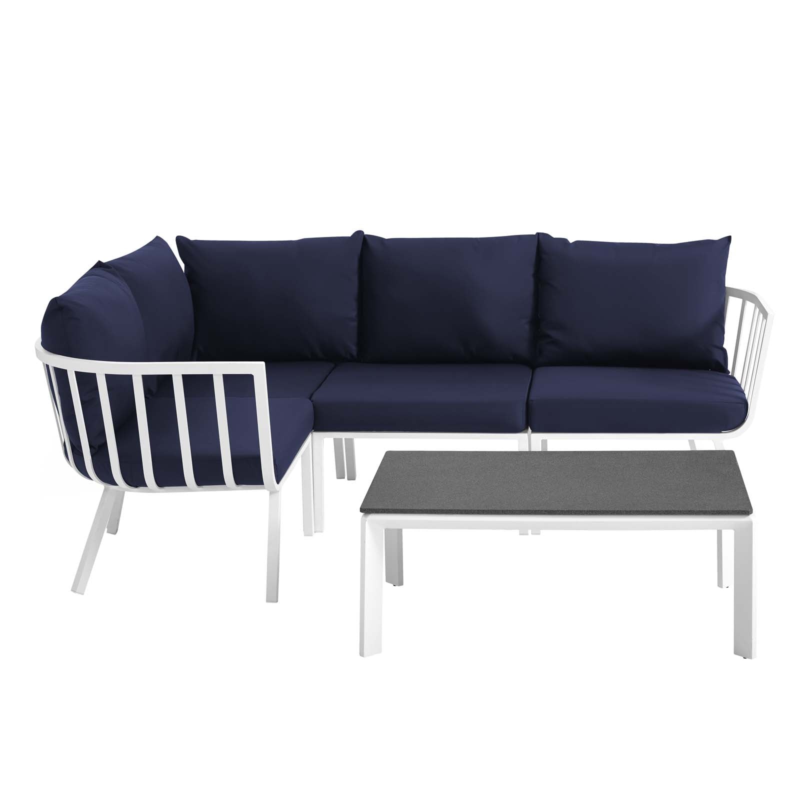 Riverside 5 Piece Outdoor Patio Aluminum Set By Modway | Outdoor Sofas, Loveseats & Sectionals | Modishstore-40