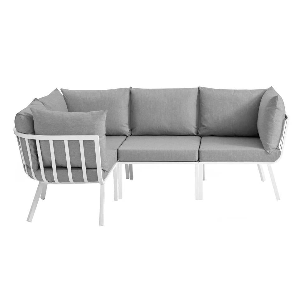 Modway Riverside 4 Piece Outdoor Patio Aluminum Sectional | Outdoor Patio Daybed | Modishstore-32
