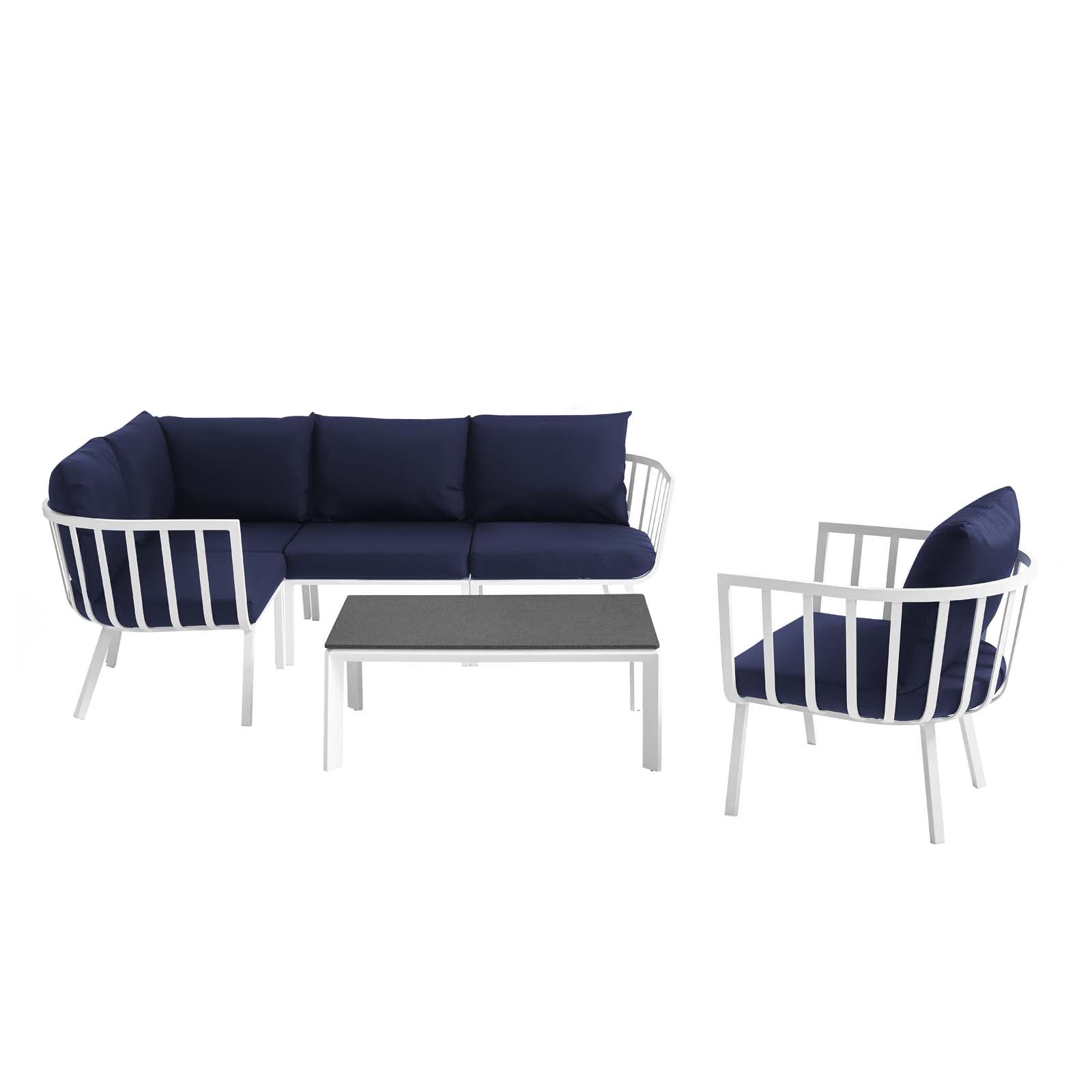 Riverside 6 Piece Outdoor Patio Aluminum Set By Modway | Outdoor Patio | Modishstore-16