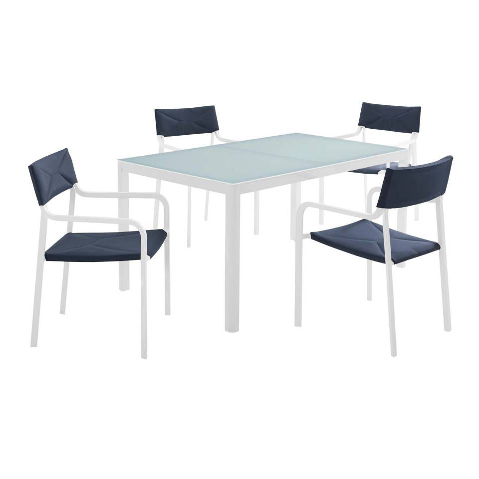 Modway Raleigh 5 Piece Outdoor Patio Aluminum Dining Set | Outdoor Dining Sets | Modishstore-11