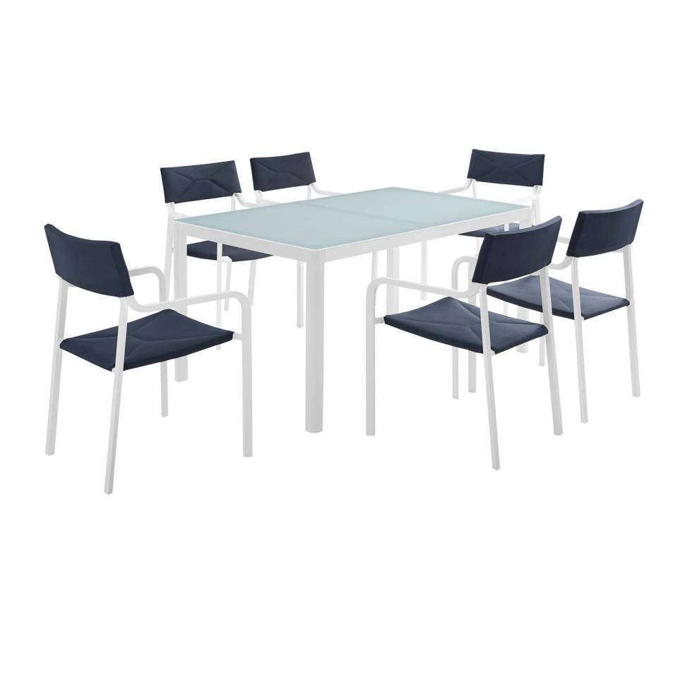 Modway Raleigh 7 Piece Outdoor Patio Aluminum Dining Set | Outdoor Dining Sets | Modishstore-11