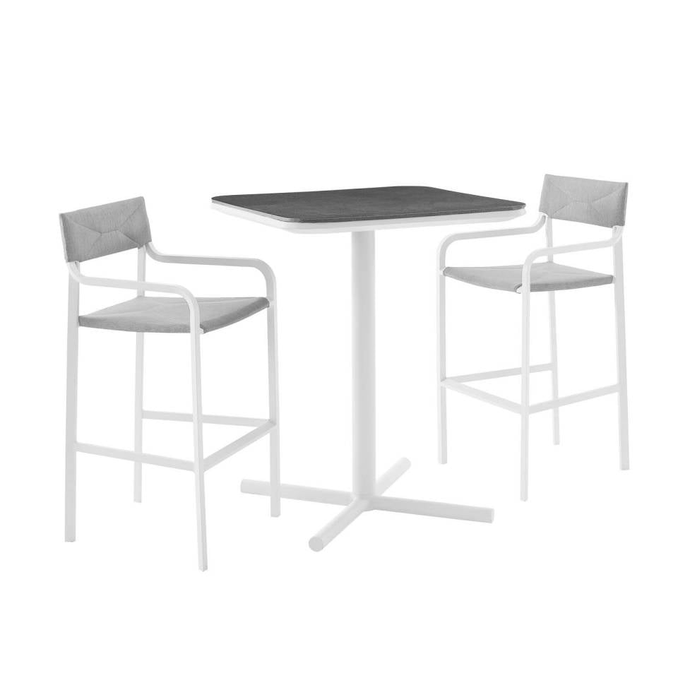 Modway Raleigh 3 Piece Outdoor Patio Aluminum Bar Set | Outdoor Dining Sets | Modishstore-2