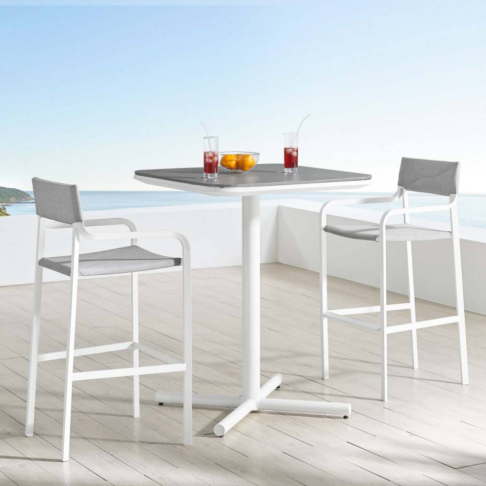 Modway Raleigh 3 Piece Outdoor Patio Aluminum Bar Set | Outdoor Dining Sets | Modishstore