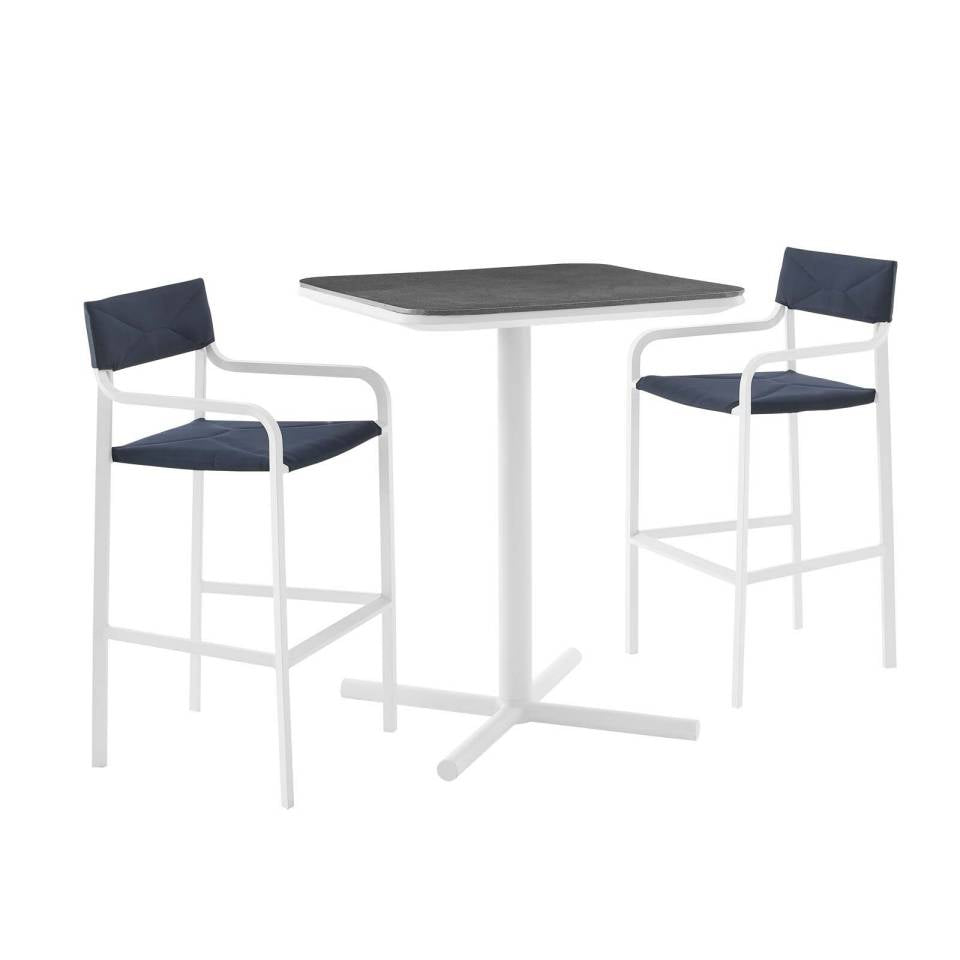 Modway Raleigh 3 Piece Outdoor Patio Aluminum Bar Set | Outdoor Dining Sets | Modishstore-11