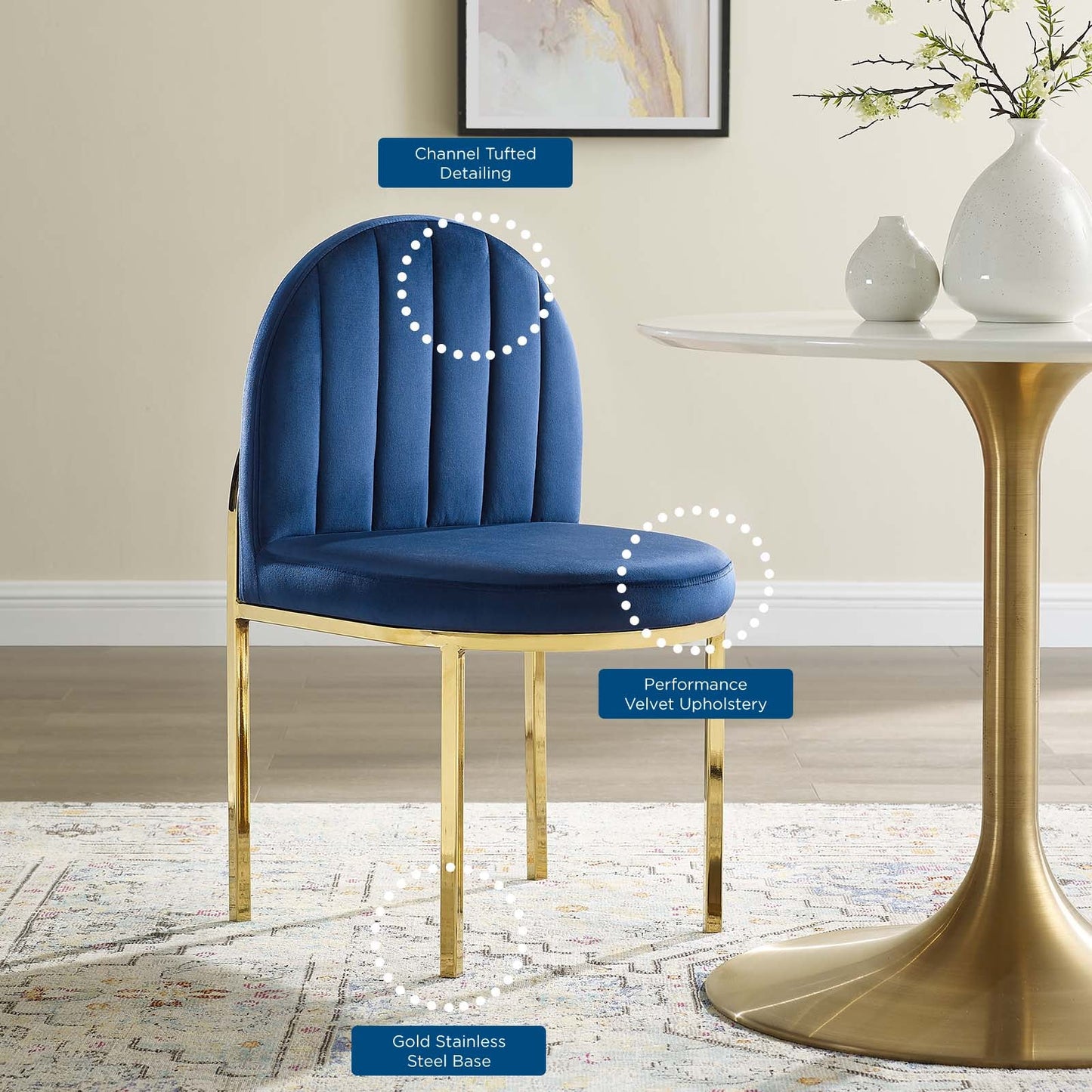 Modway Isla Channel Tufted Performance Velvet Dining Side Chair | Dining Chairs | 