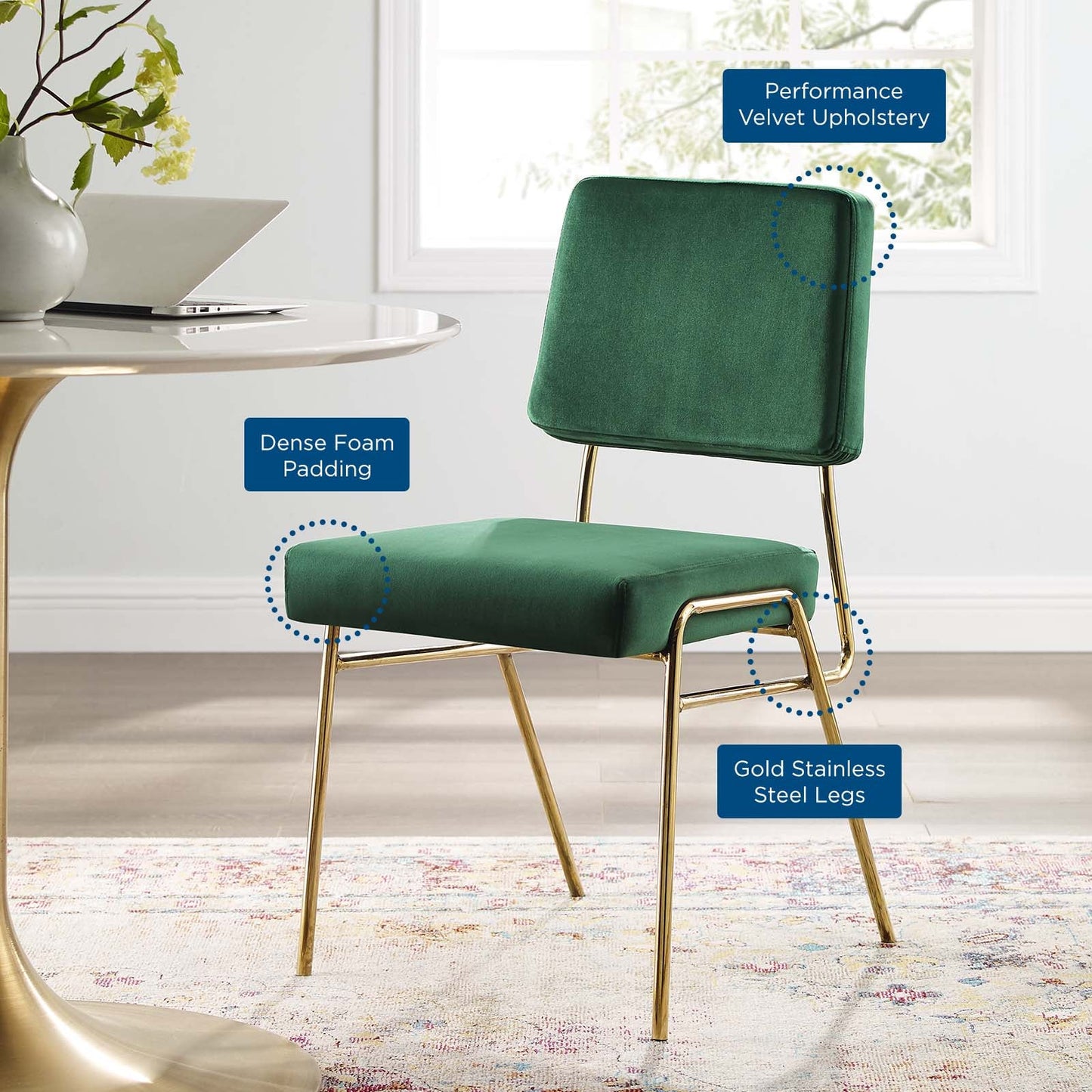 Modway Craft Performance Velvet Dining Side Chair - EEI-3804