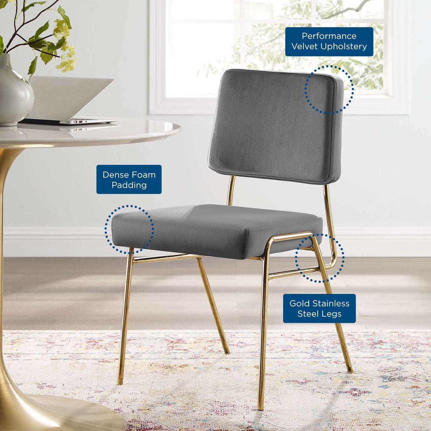 Modway Craft Performance Velvet Dining Side Chair - EEI-3804