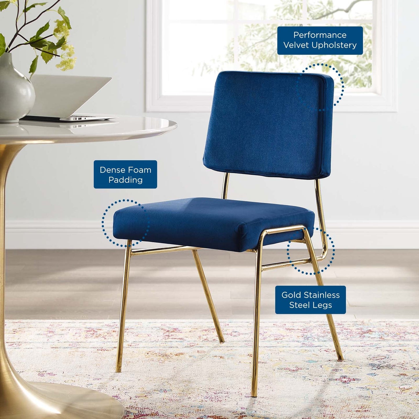 Modway Craft Performance Velvet Dining Side Chair - EEI-3804
