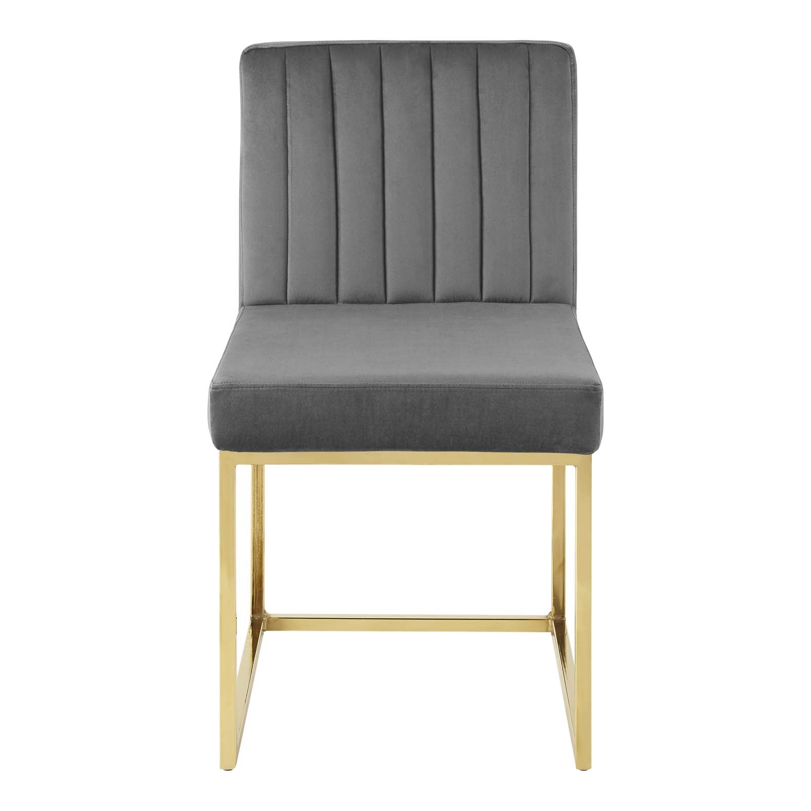 Modway Carriage Channel Tufted Sled Base Performance Velvet Dining Chair | Dining Chairs | 