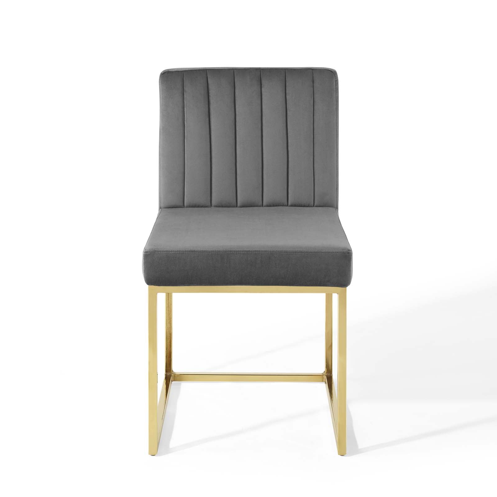 Modway Carriage Channel Tufted Sled Base Performance Velvet Dining Chair | Dining Chairs | 