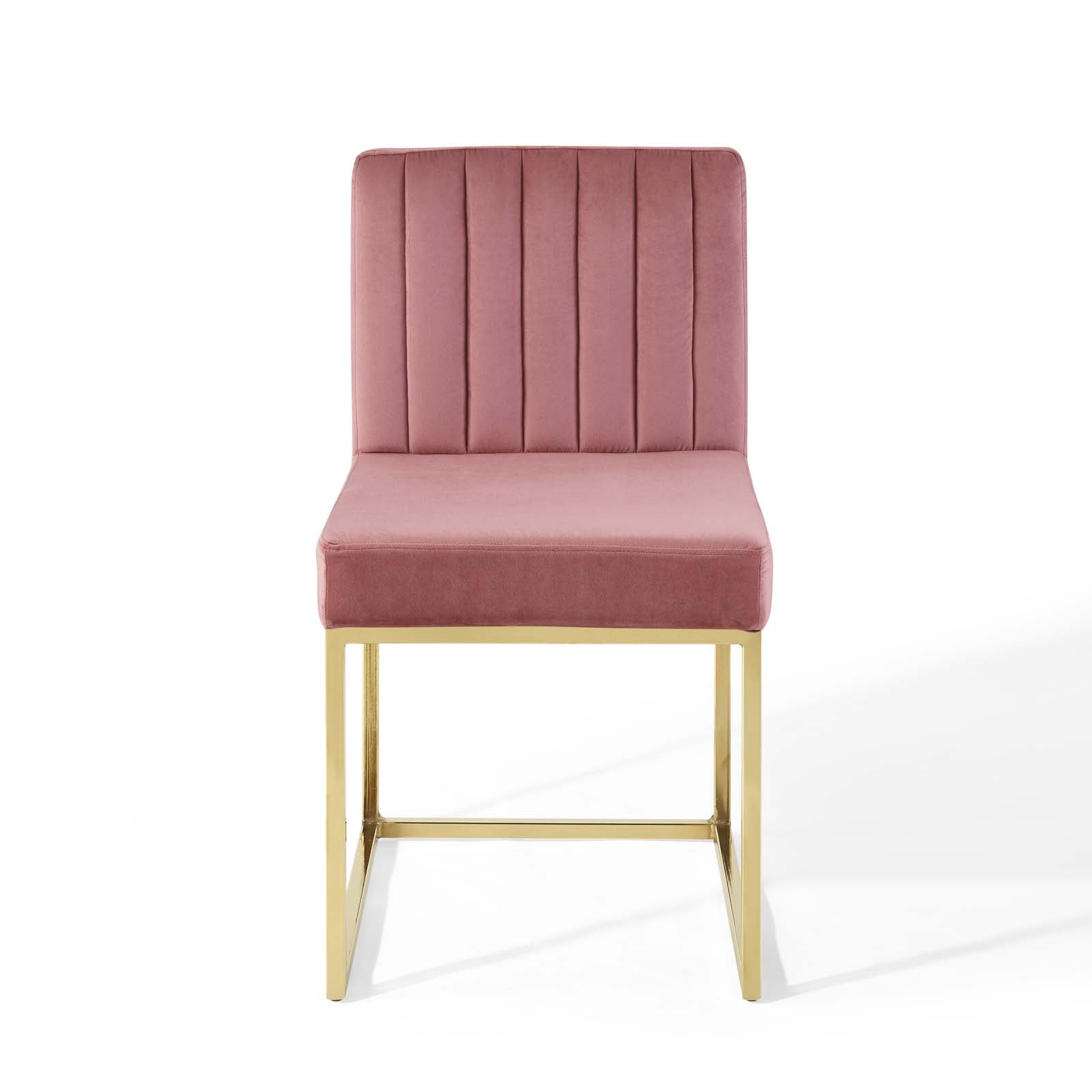 Modway Carriage Channel Tufted Sled Base Performance Velvet Dining Chair | Dining Chairs | 