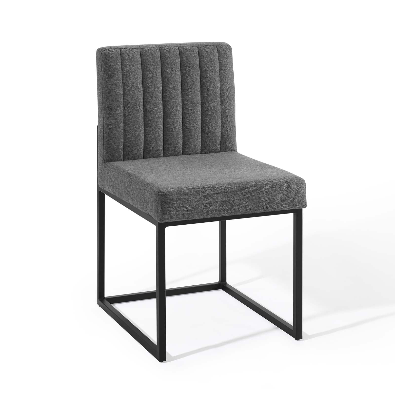 Modway Carriage Channel Tufted Sled Base Upholstered Fabric Dining Chair | Dining Chairs | 