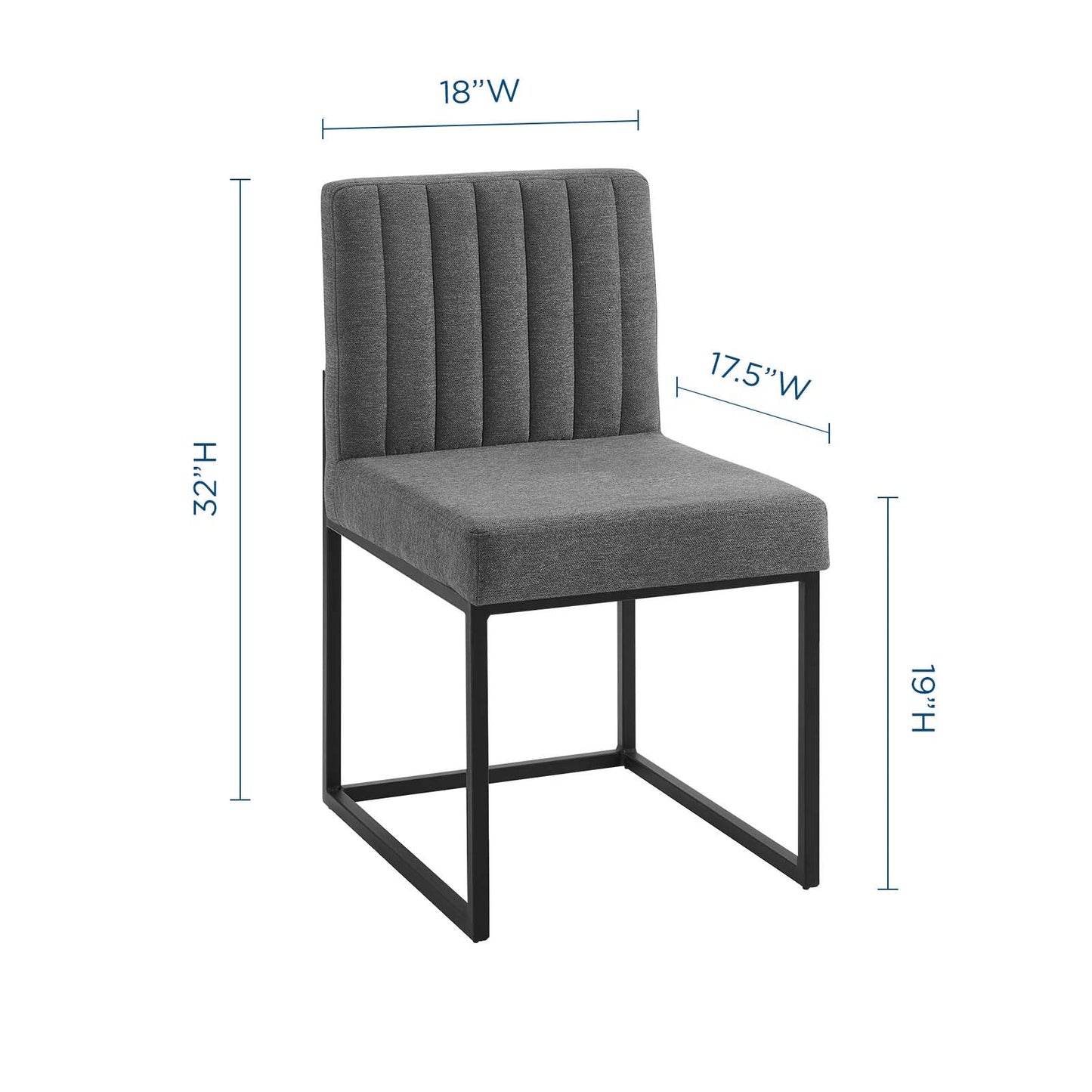 Modway Carriage Channel Tufted Sled Base Upholstered Fabric Dining Chair | Dining Chairs | 
