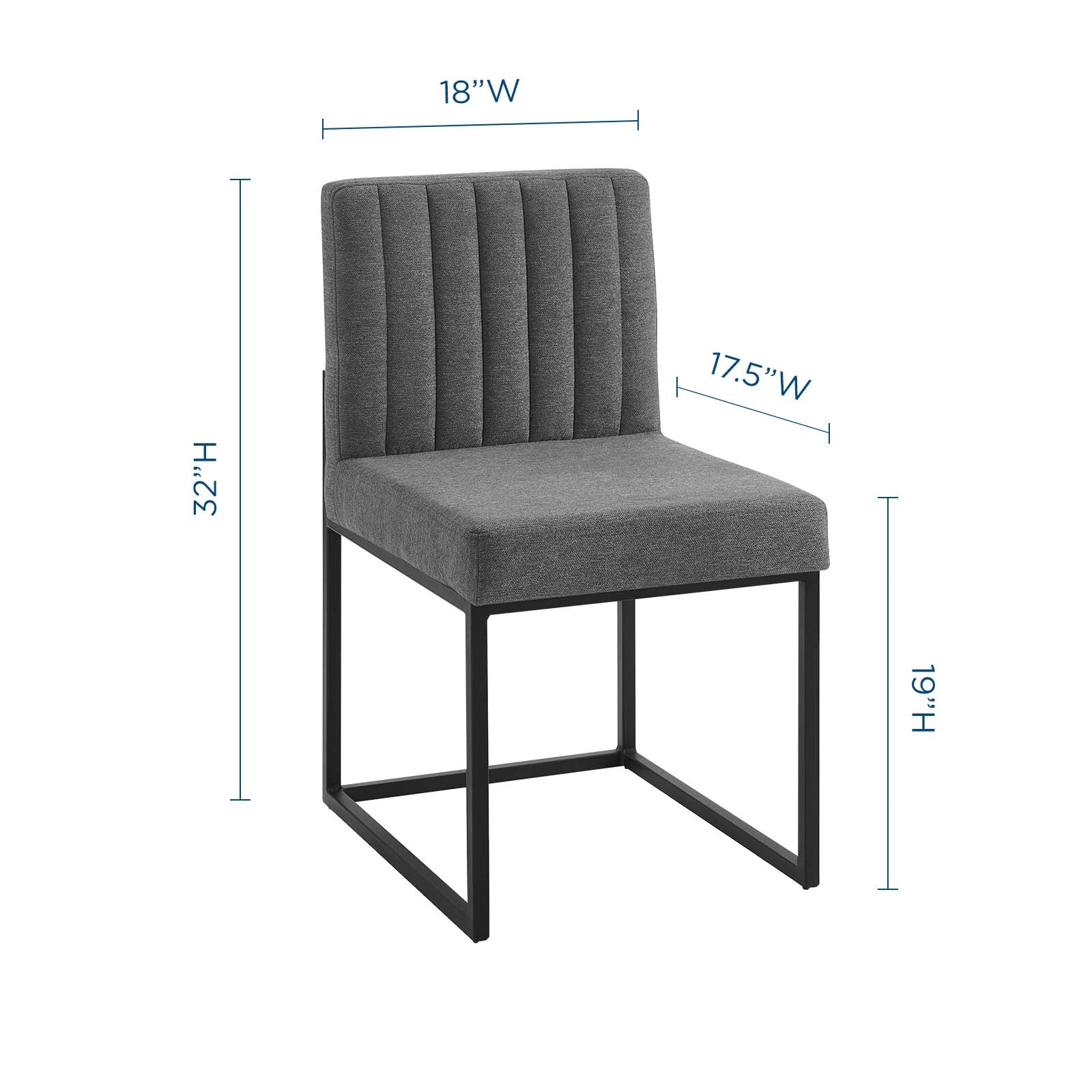 Modway Carriage Channel Tufted Sled Base Upholstered Fabric Dining Chair | Dining Chairs | 