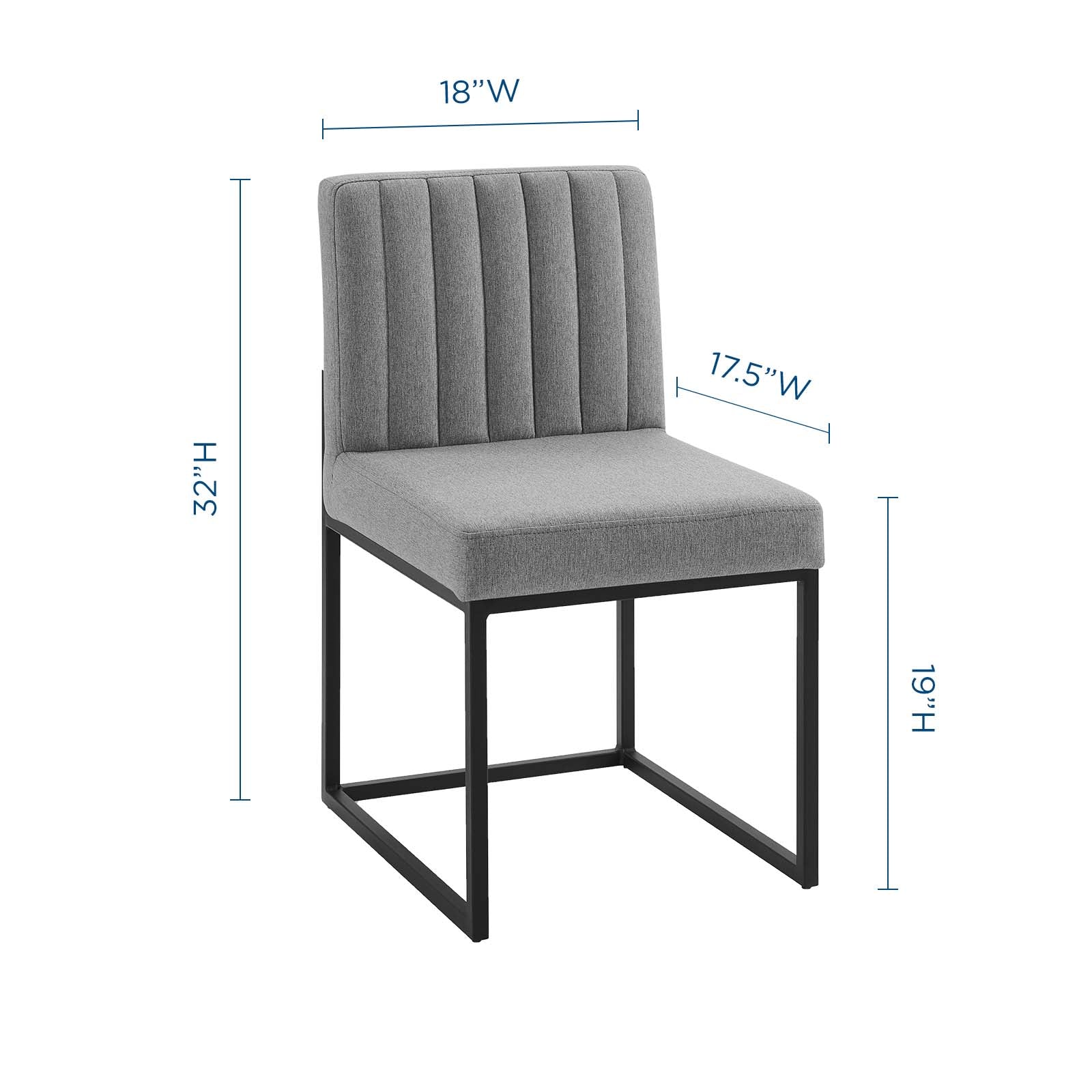 Modway Carriage Channel Tufted Sled Base Upholstered Fabric Dining Chair | Dining Chairs | 