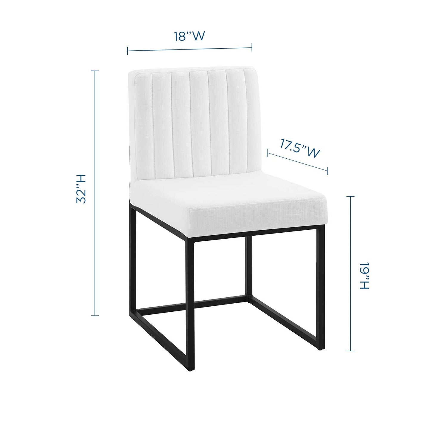 Modway Carriage Channel Tufted Sled Base Upholstered Fabric Dining Chair | Dining Chairs | 