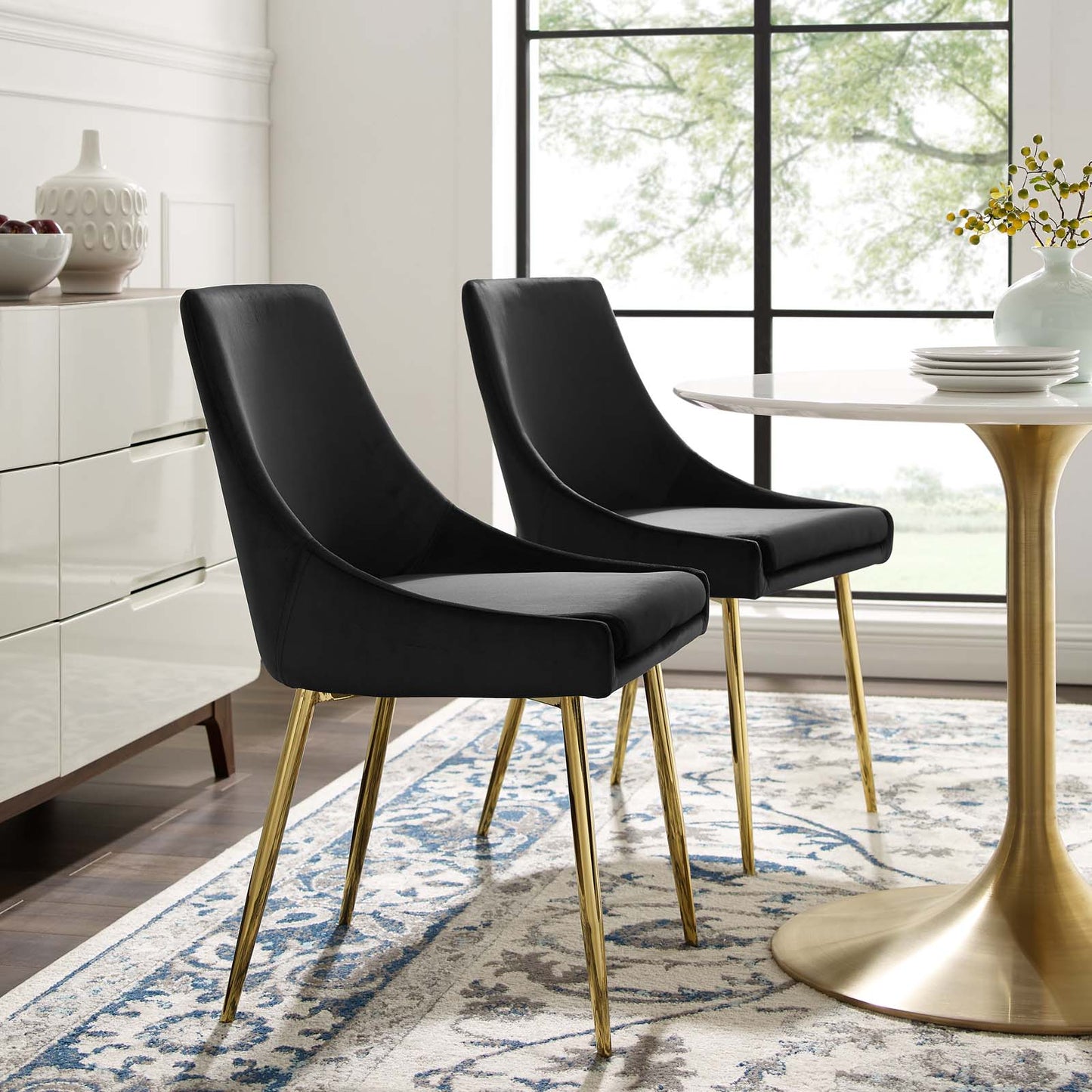 Modway Viscount Performance Velvet Dining Chairs - Set of 2 | Dining Chairs | Modishstore