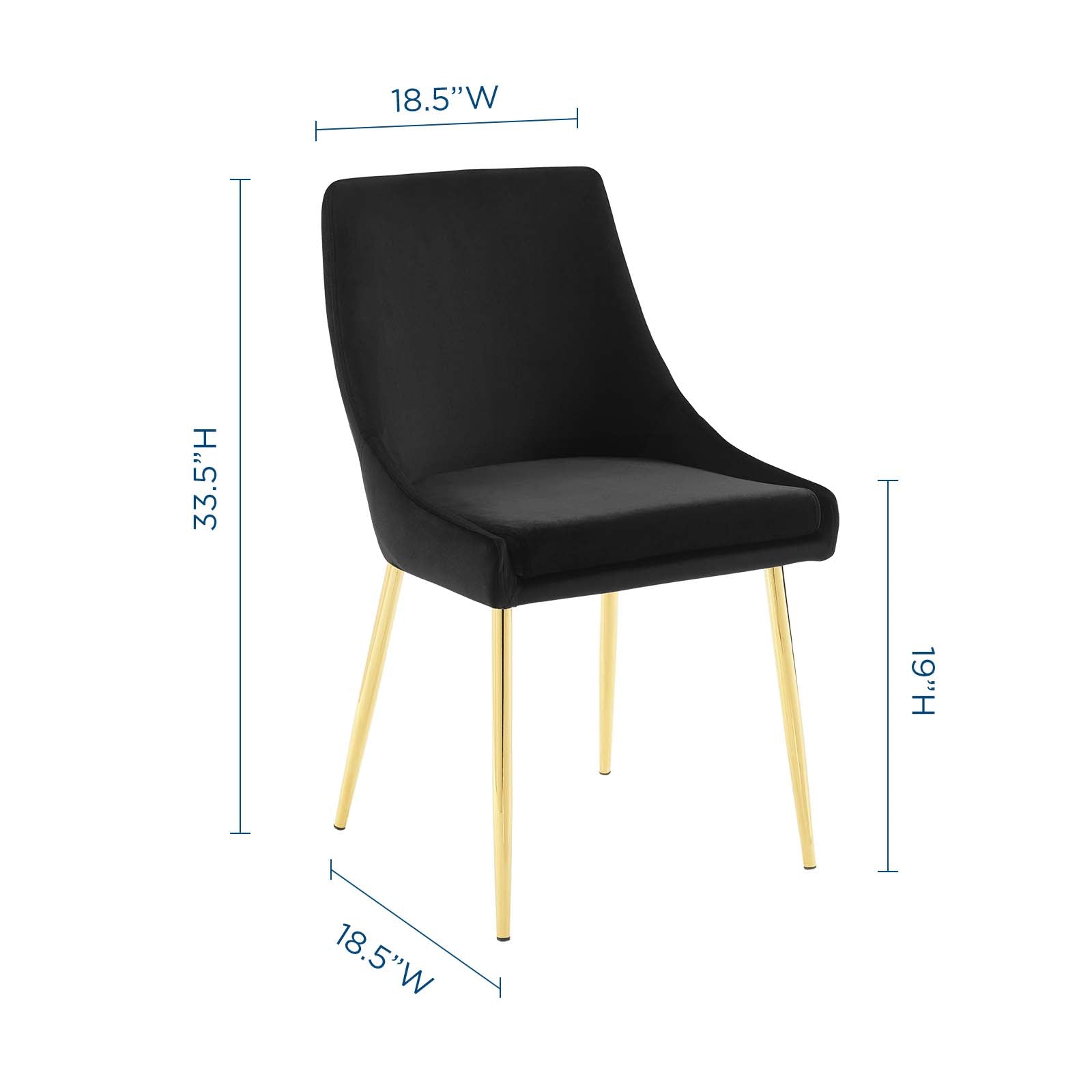Modway Viscount Performance Velvet Dining Chairs - Set of 2 | Dining Chairs | Modishstore-3