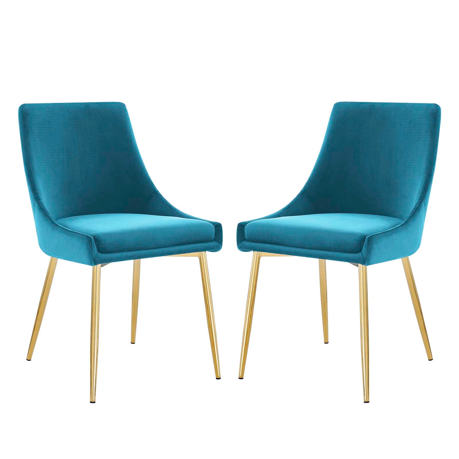 Modway Viscount Performance Velvet Dining Chairs - Set of 2 | Dining Chairs | Modishstore-53