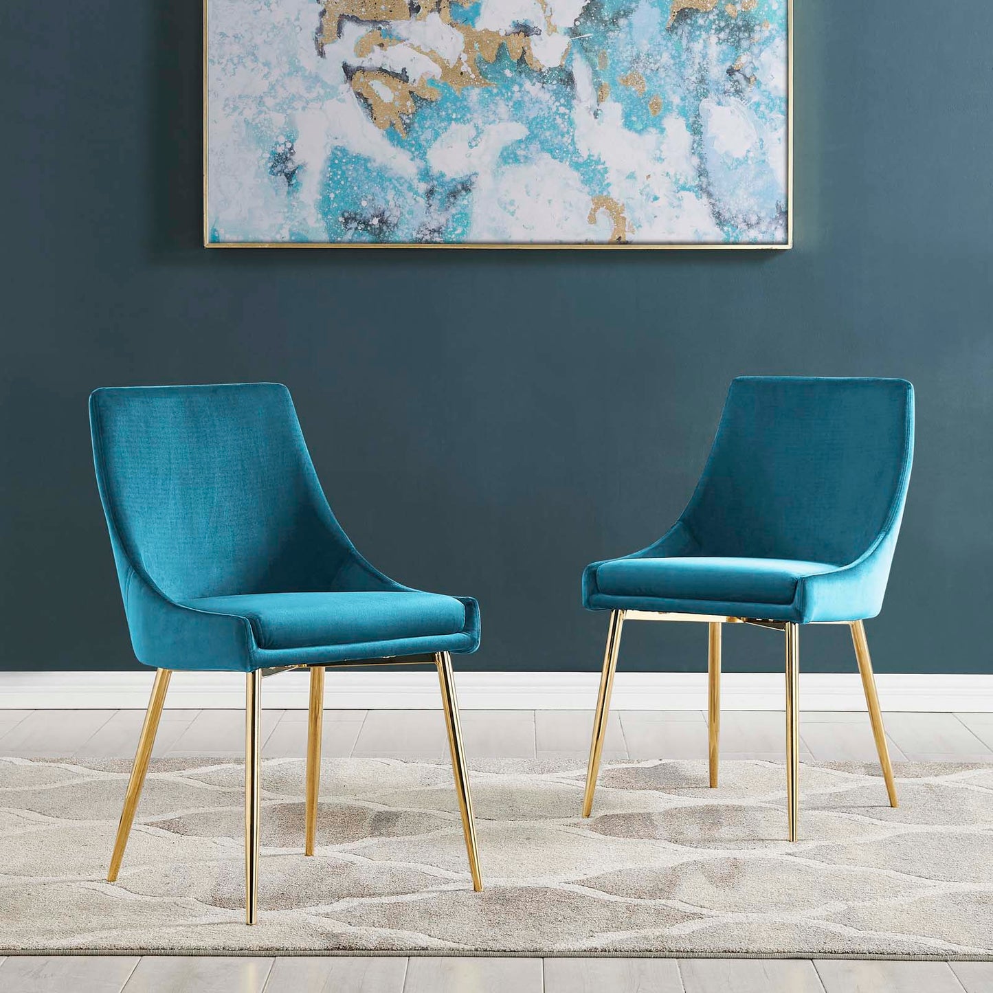 Modway Viscount Performance Velvet Dining Chairs - Set of 2 | Dining Chairs | Modishstore-16