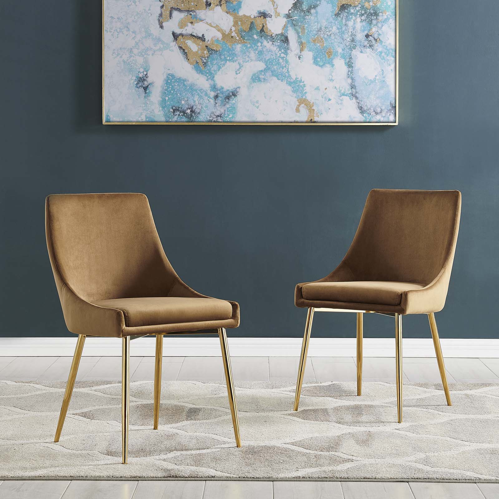 Modway Viscount Performance Velvet Dining Chairs - Set of 2 | Dining Chairs | Modishstore-15