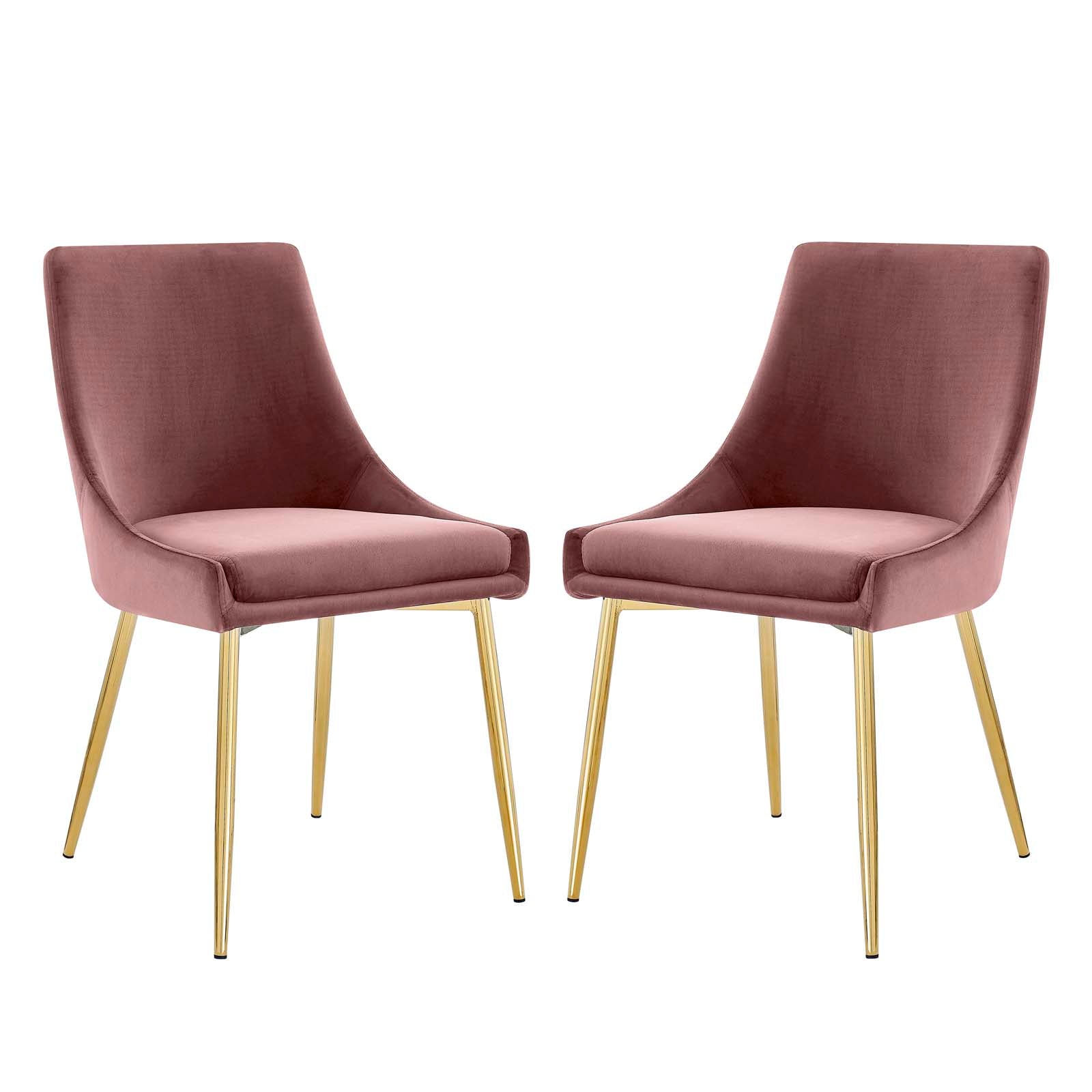 Modway Viscount Performance Velvet Dining Chairs - Set of 2 | Dining Chairs | Modishstore-55