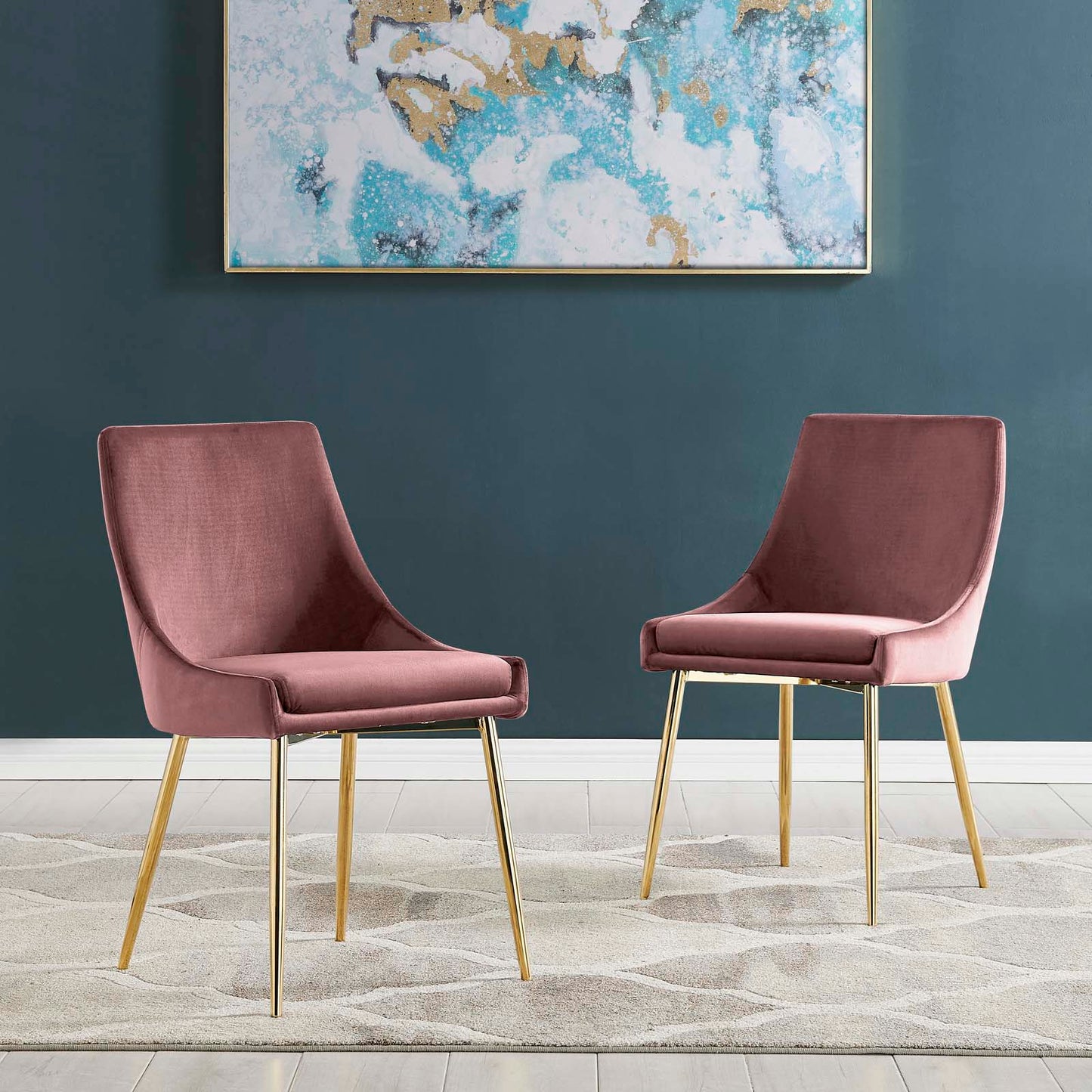 Modway Viscount Performance Velvet Dining Chairs - Set of 2 | Dining Chairs | Modishstore-17
