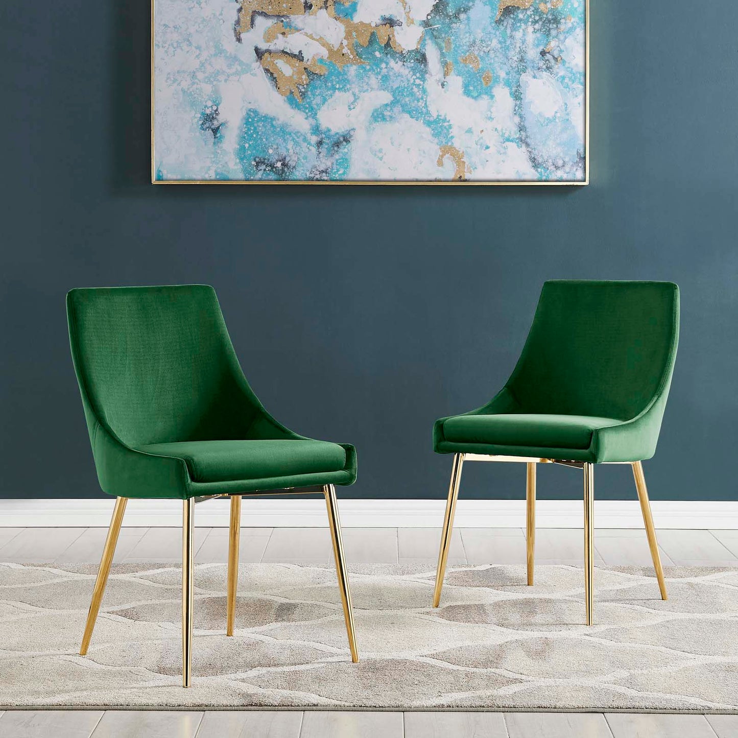 Modway Viscount Performance Velvet Dining Chairs - Set of 2 | Dining Chairs | Modishstore-18