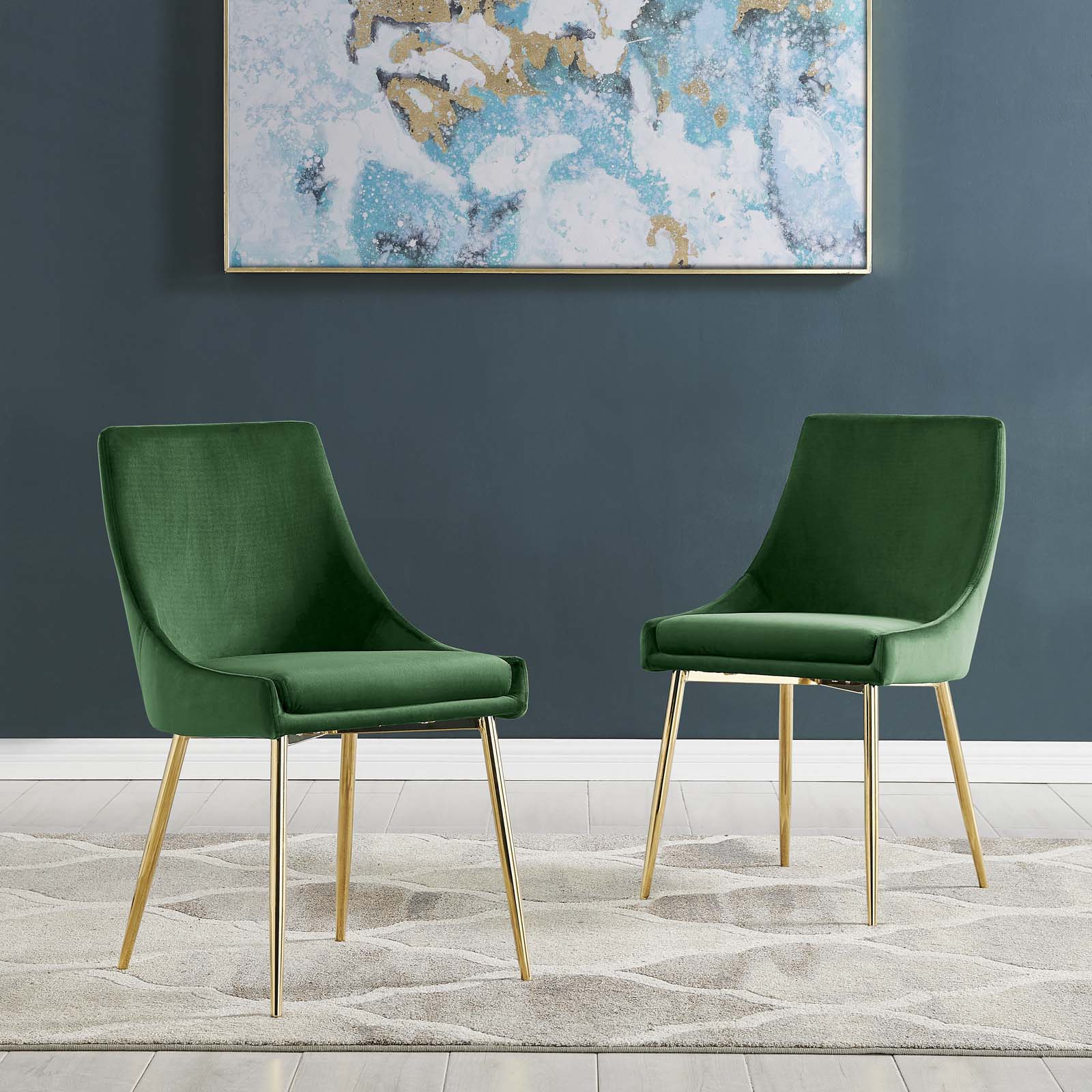Modway Viscount Performance Velvet Dining Chairs - Set of 2 | Dining Chairs | Modishstore-18