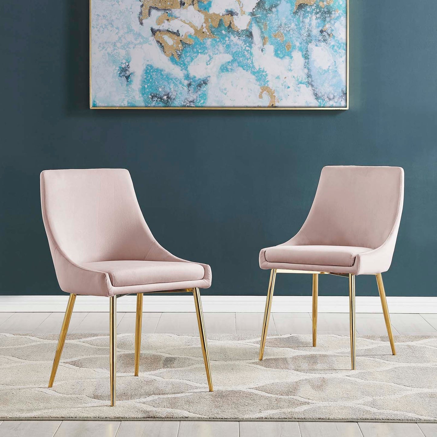 Modway Viscount Performance Velvet Dining Chairs - Set of 2 | Dining Chairs | Modishstore-14