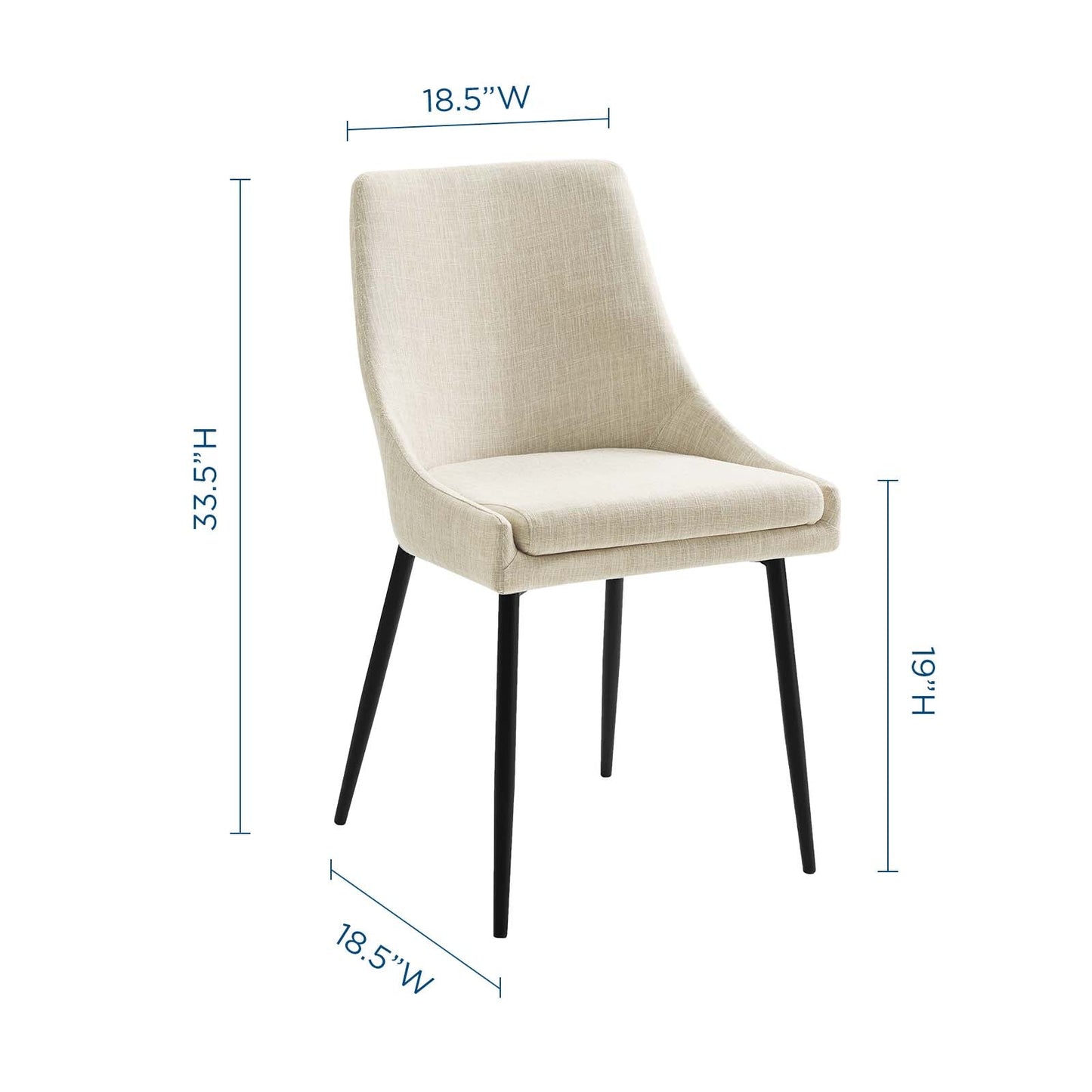 Modway Viscount Upholstered Fabric Dining Chairs - Set of 2 | Dining Chairs | Modishstore-8
