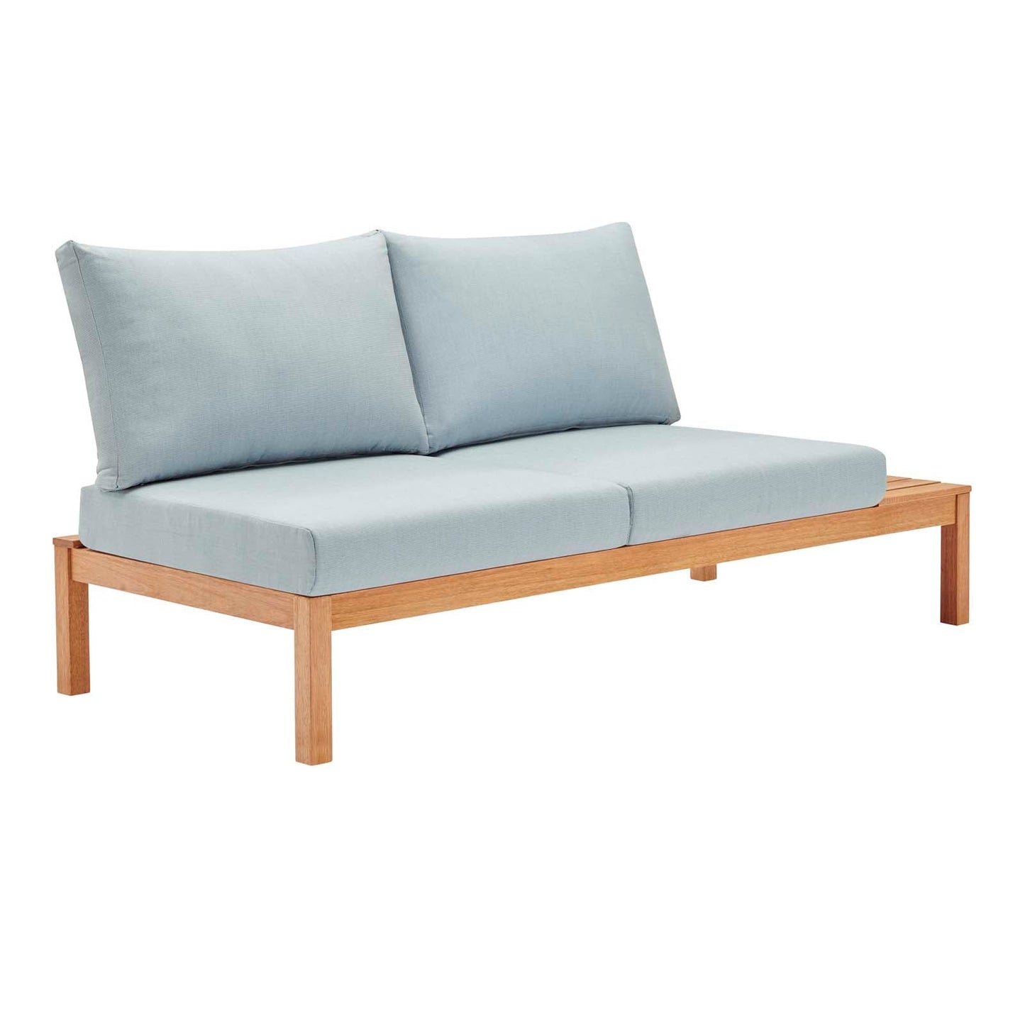 Modway Freeport 3 Piece Outdoor Patio Karri Wood Sectional | Outdoor Patio Daybed | 