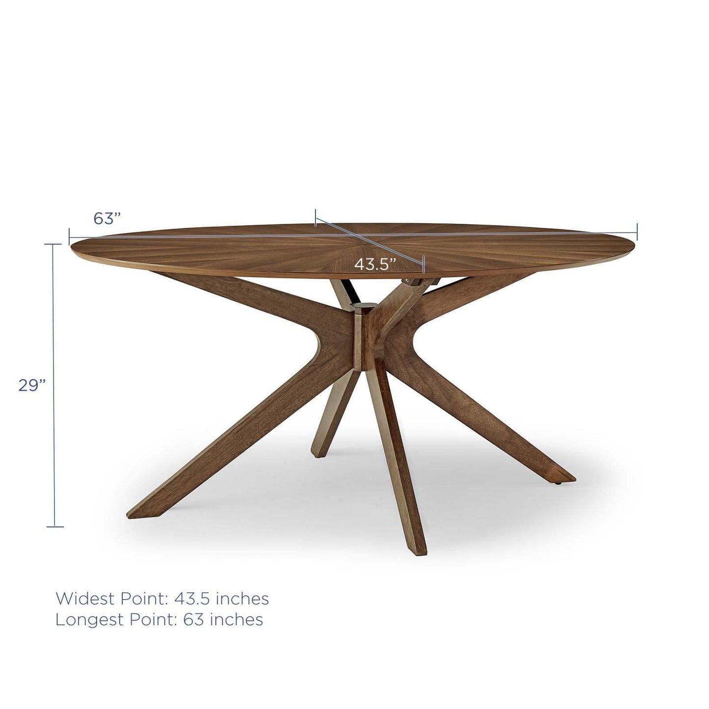 Modway Crossroads 63" Oval Wood Dining Table | Dining Tables | 