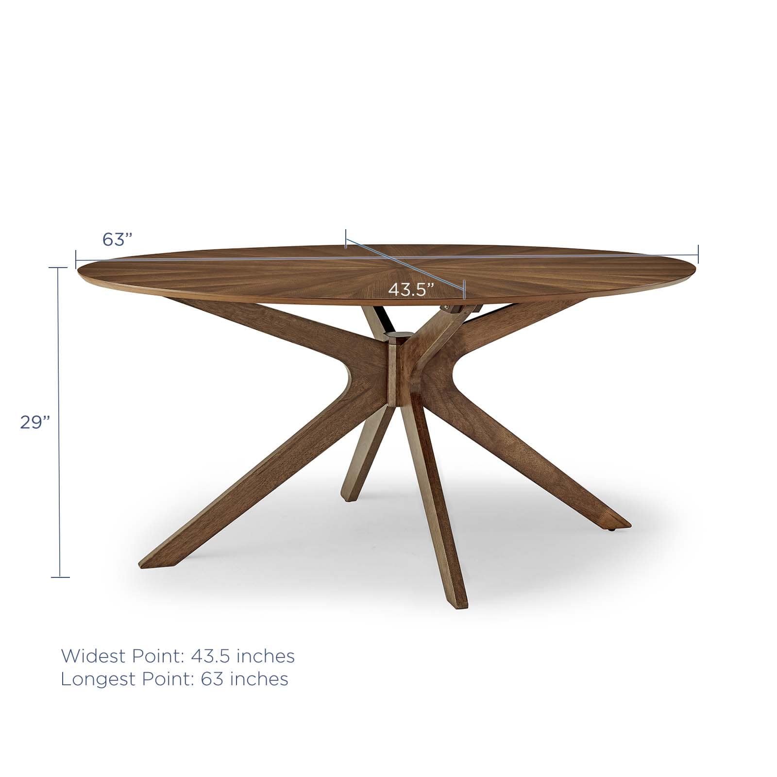 Modway Crossroads 63" Oval Wood Dining Table | Dining Tables | 