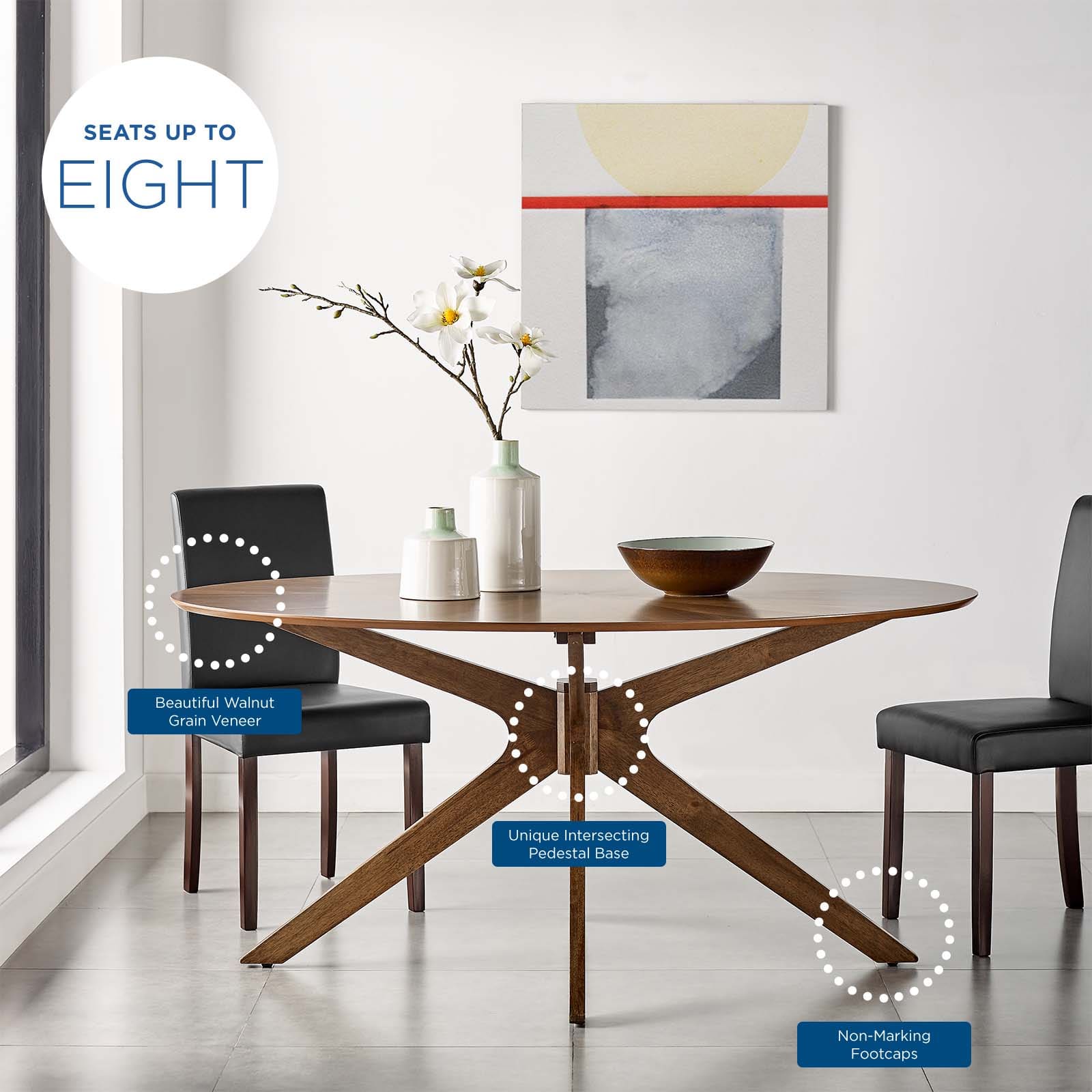 Modway Crossroads 63" Oval Wood Dining Table | Dining Tables | 