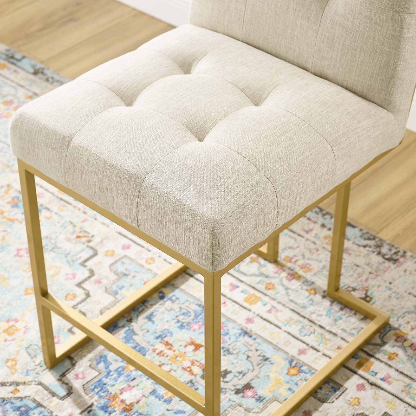Modway Privy Gold Stainless Steel Upholstered Fabric Counter Stool | Counter Stools | Modishstore-16