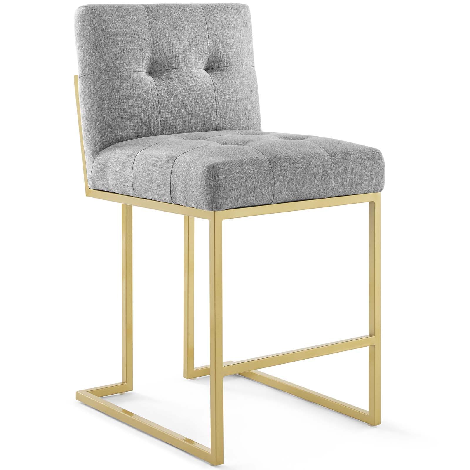 Modway Privy Gold Stainless Steel Upholstered Fabric Counter Stool | Counter Stools | Modishstore-18