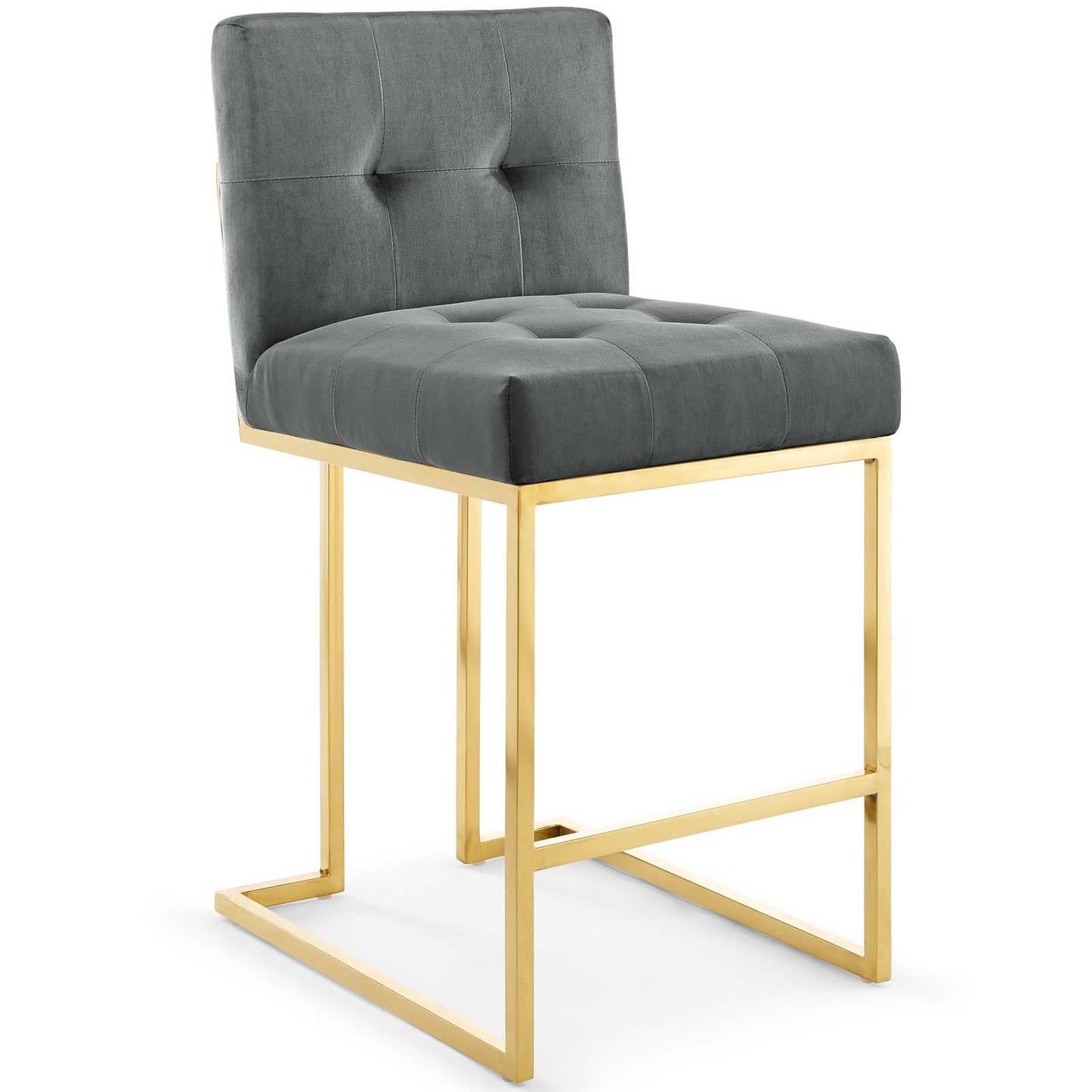Modway Privy Gold Stainless Steel Performance Velvet Counter Stool | Counter Stools | Modishstore-2