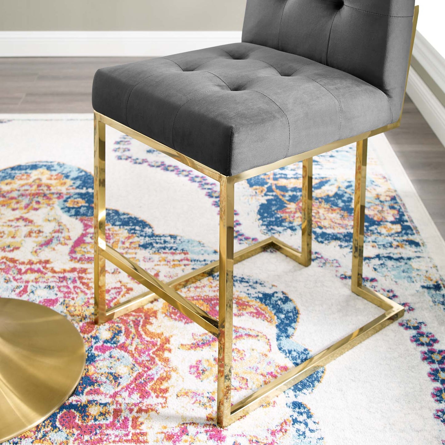 Modway Privy Gold Stainless Steel Performance Velvet Counter Stool | Counter Stools | Modishstore-8