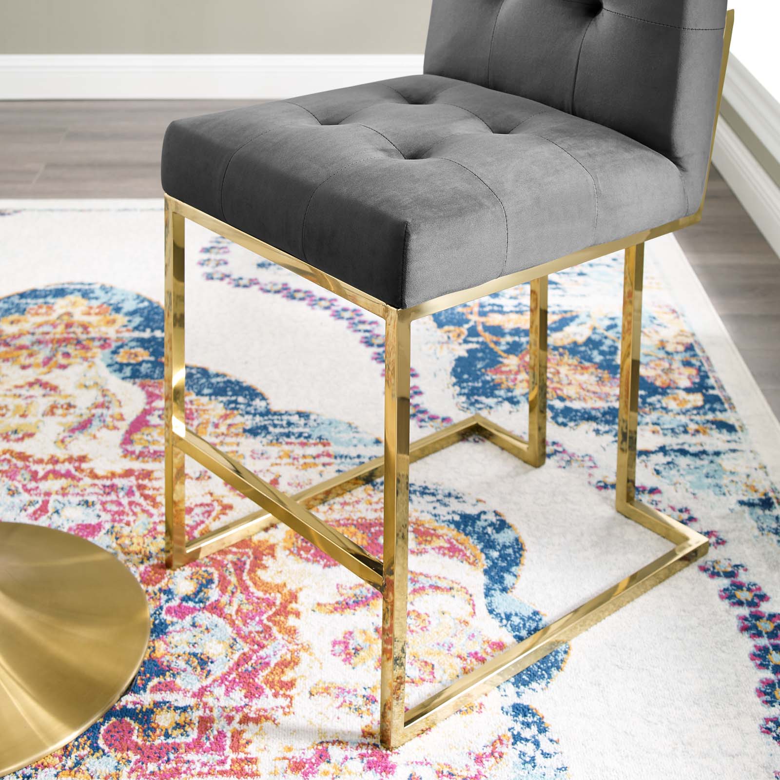 Modway Privy Gold Stainless Steel Performance Velvet Counter Stool | Counter Stools | Modishstore-8
